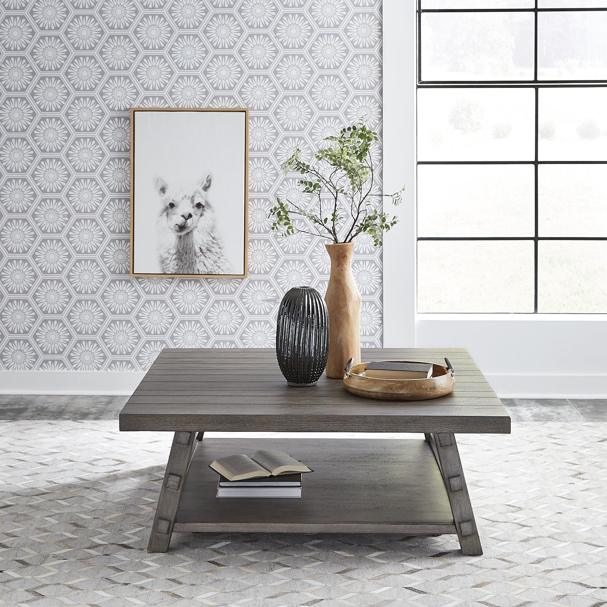  Liberty Furniture Industries Inc. Modern Farmhouse 406-OT1014 Oversized Square Cocktail Table IMAGE 7