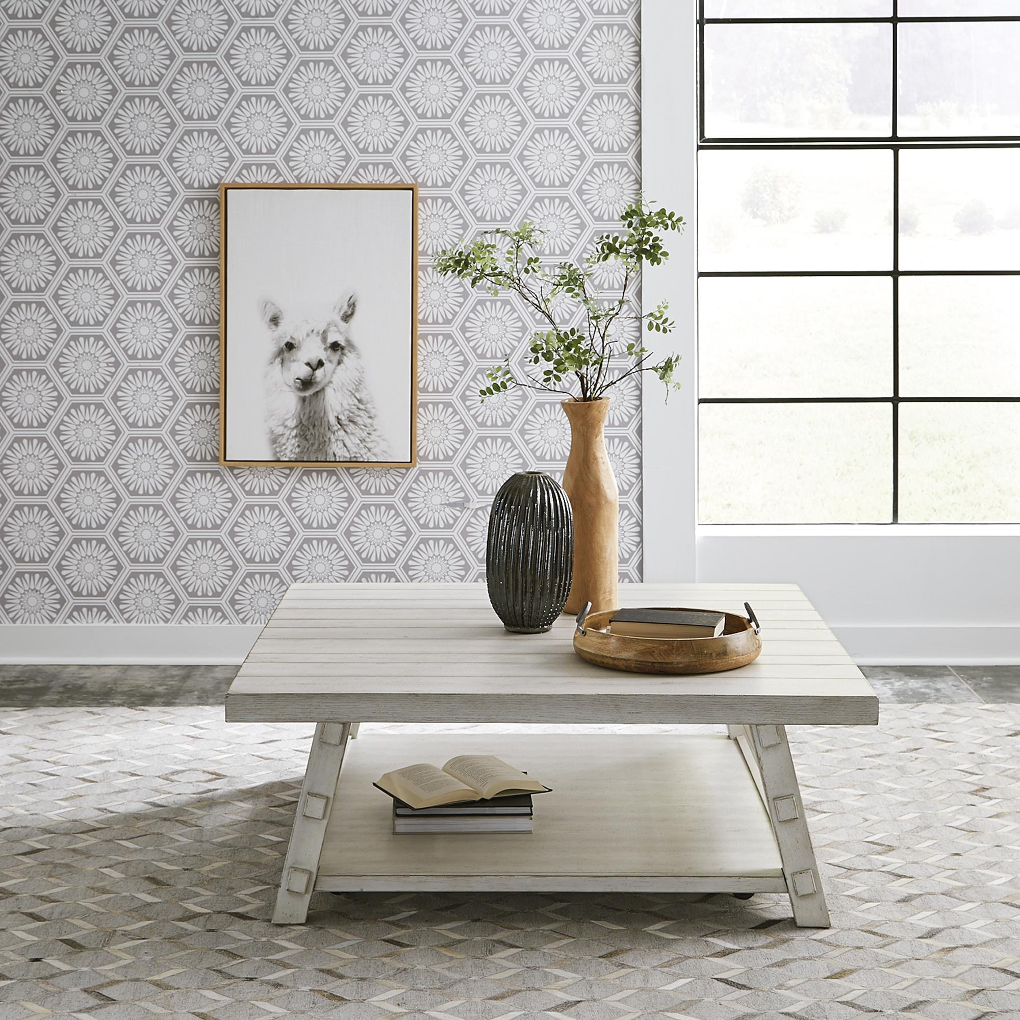  Liberty Furniture Industries Inc. Modern Farmhouse 406W-OT1014 Oversized Square Cocktail Table IMAGE 8