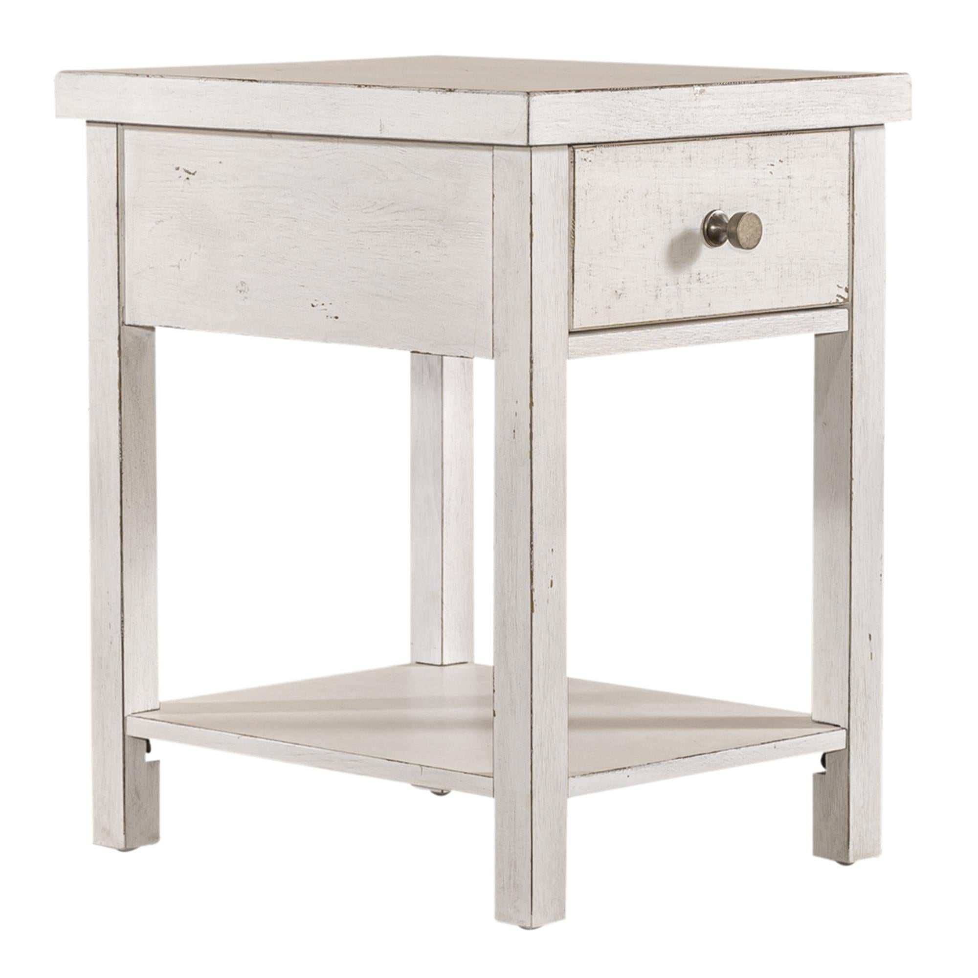  Liberty Furniture Industries Inc. Modern Farmhouse 406W-OT1023 Drawer Chair Side Table IMAGE 1