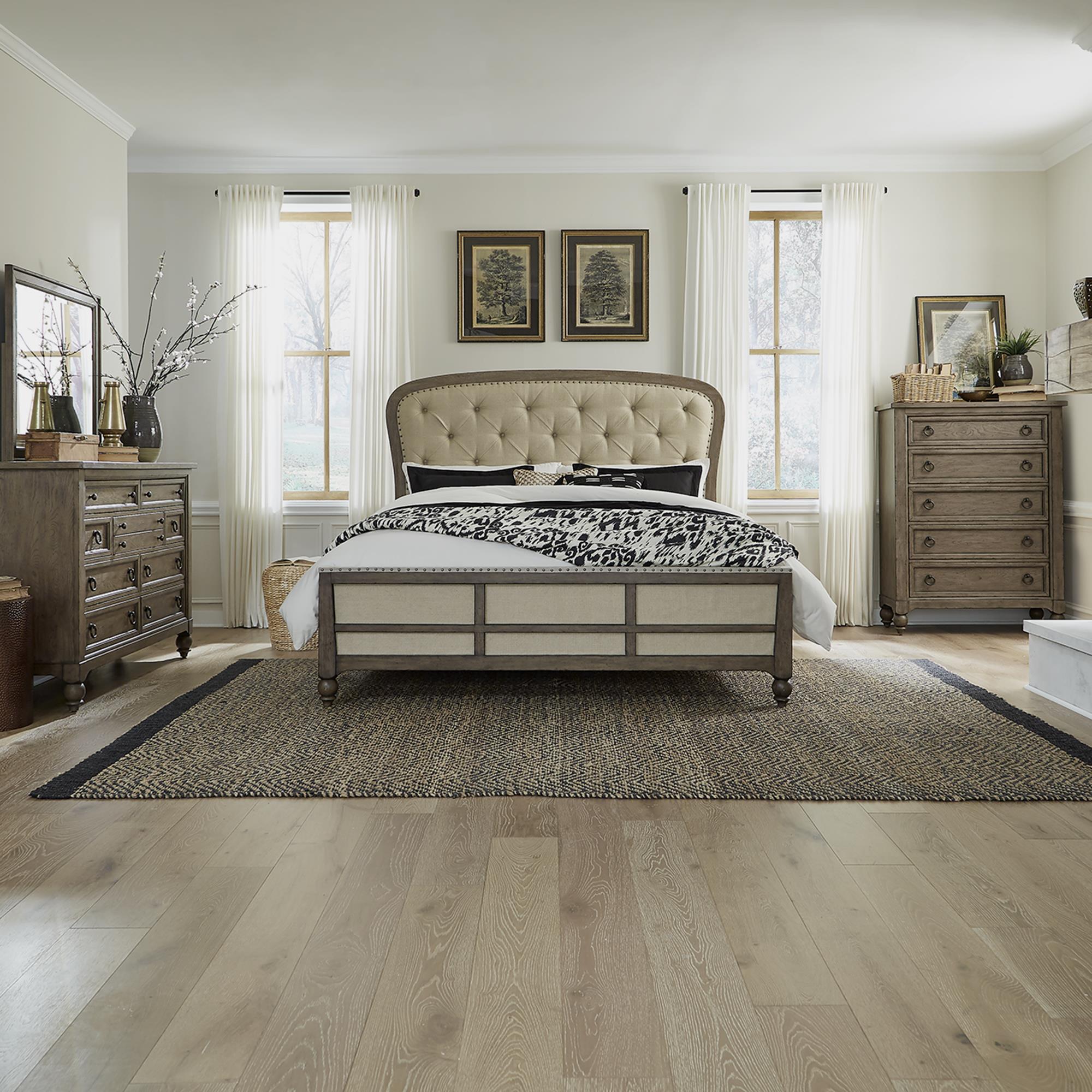 Size_Queen --  Liberty Furniture Industries Inc. Americana Farmhouse Upholstered Panel Bed IMAGE 3