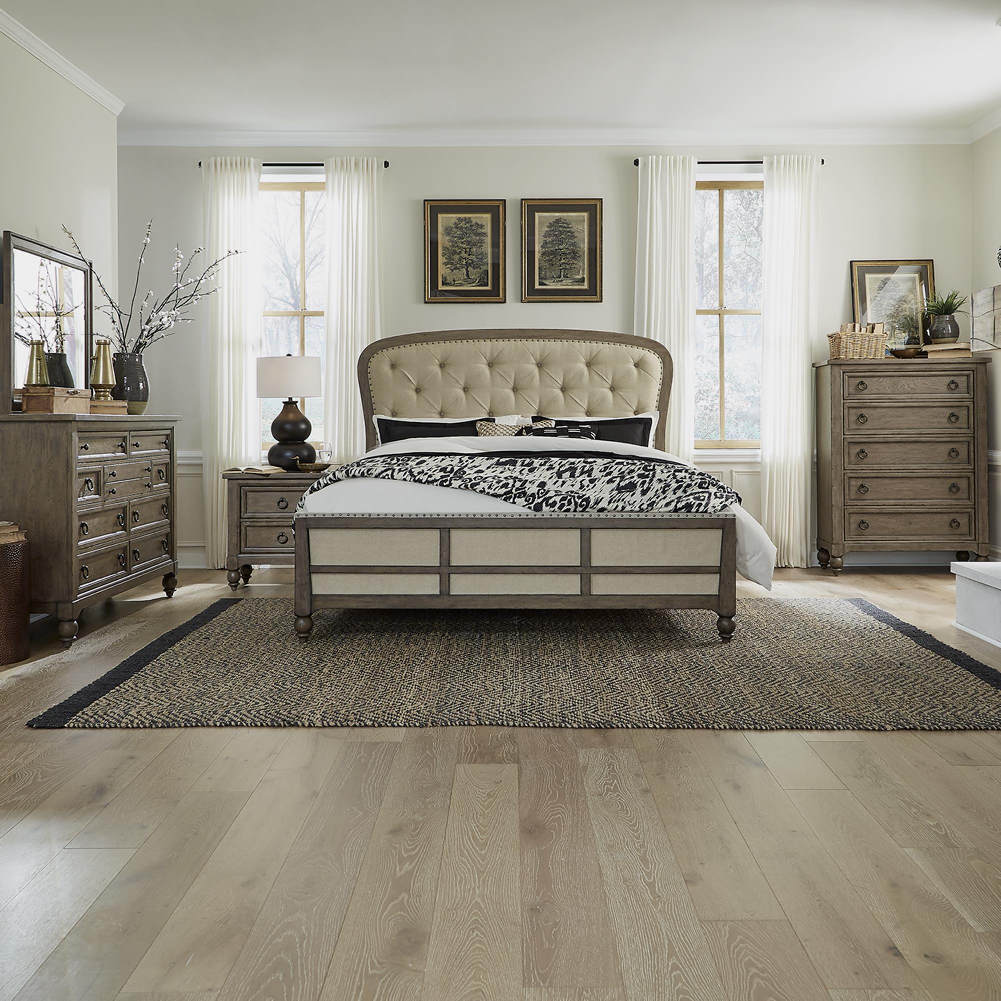  Size_Queen --  Liberty Furniture Industries Inc. Americana Farmhouse Upholstered Panel Bed IMAGE 4