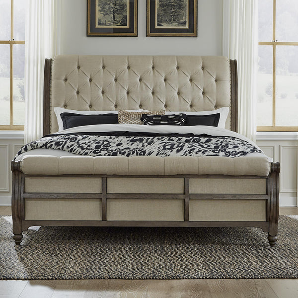 Liberty Furniture Industries Inc. Americana Farmhouse Upholstered Sleigh Bed