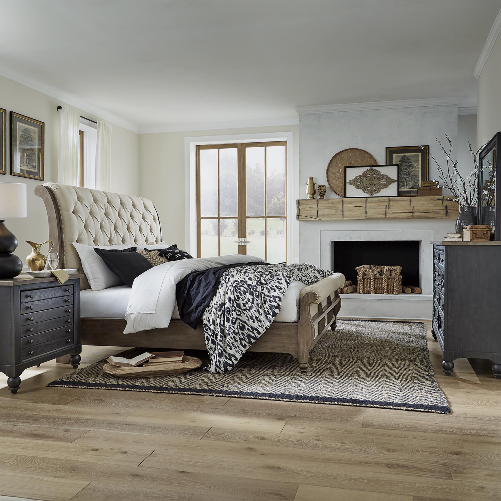  Size_King --  Americana Farmhouse 615-BR-KSL King Sleigh Bed IMAGE 3