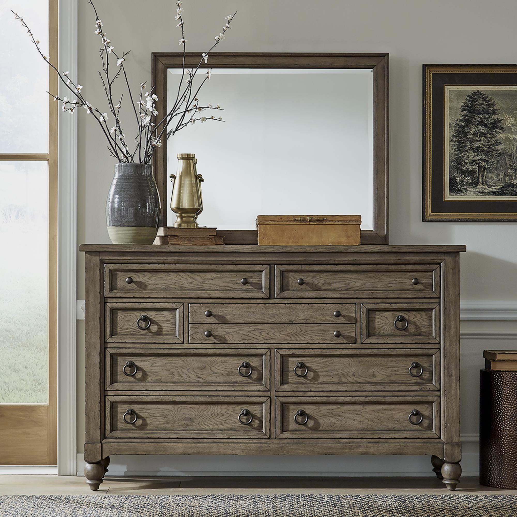  Liberty Furniture Industries Inc. Americana Farmhouse 615-BR-DM Dresser & Mirror IMAGE 1