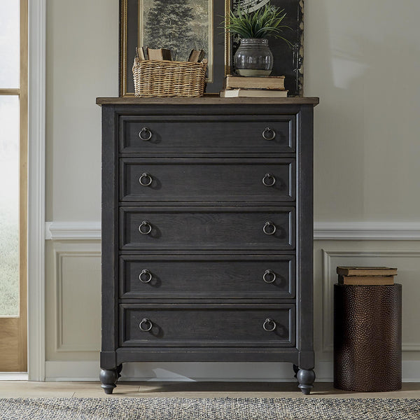 Liberty Furniture Industries Inc. Americana Farmhouse 615-BR41-B 5-Drawer Chest - Black