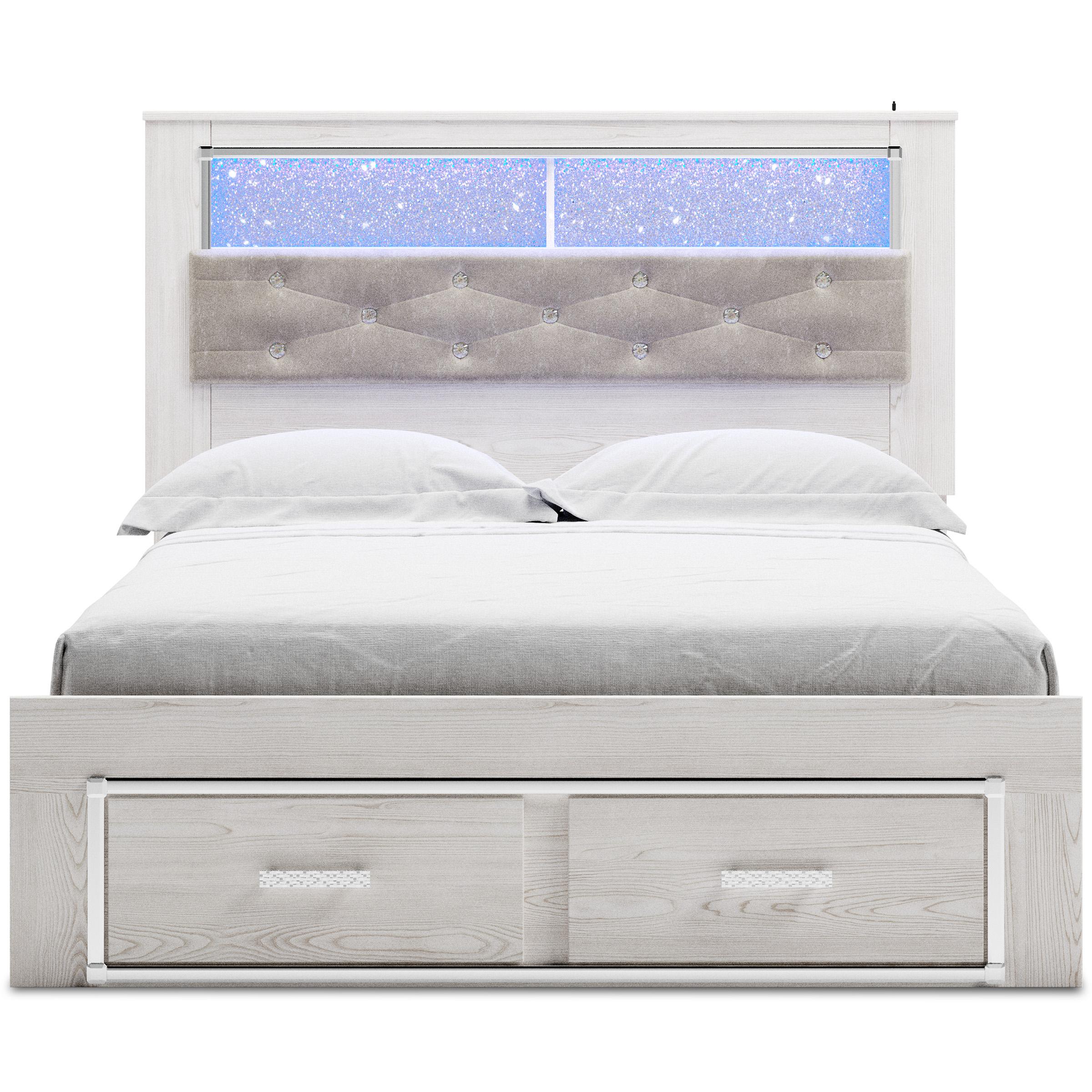  Size_Queen --  Signature Design by Ashley Altyra Upholstered Bookcase Bed with Storage IMAGE 2
