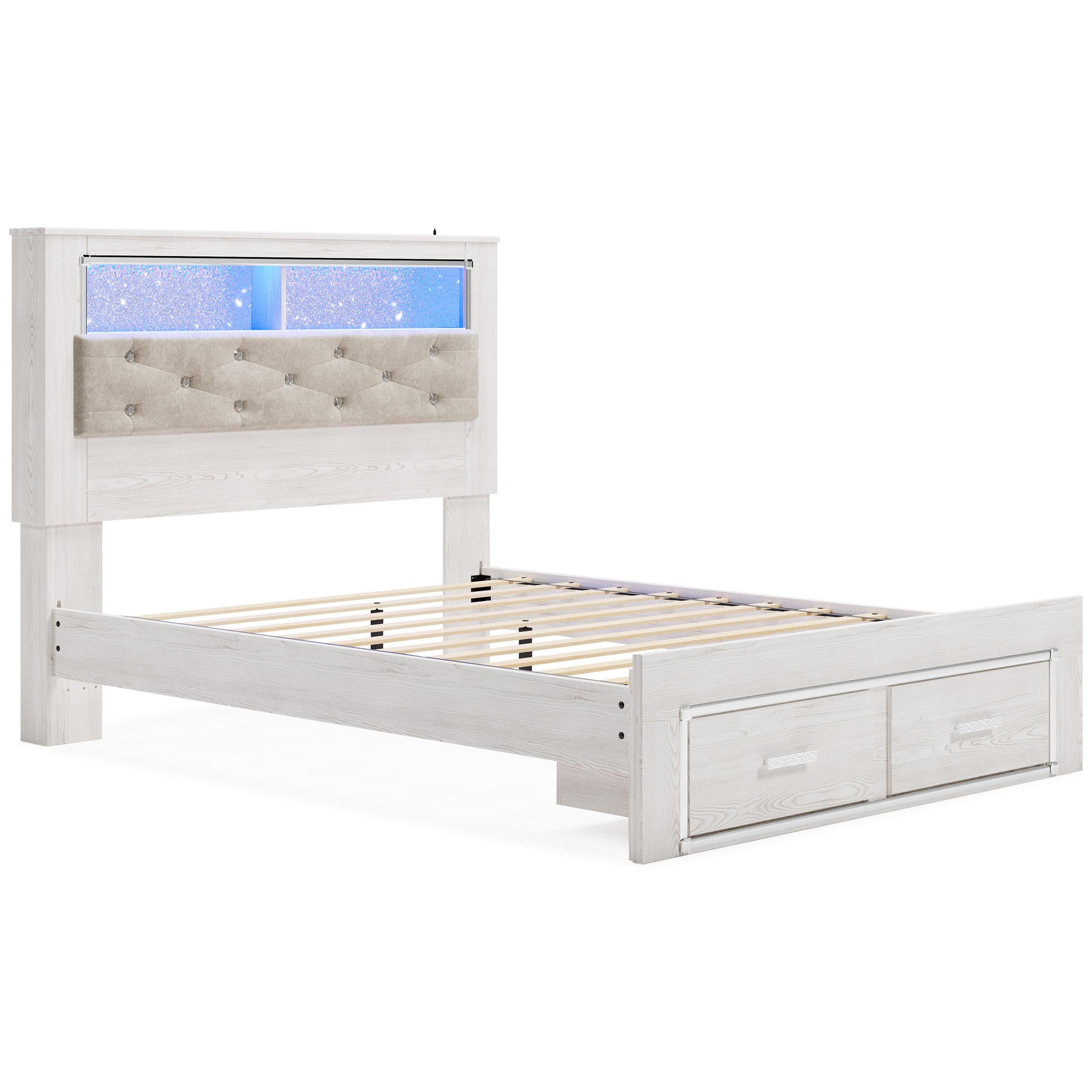  Size_Queen --  Signature Design by Ashley Altyra Upholstered Bookcase Bed with Storage IMAGE 5