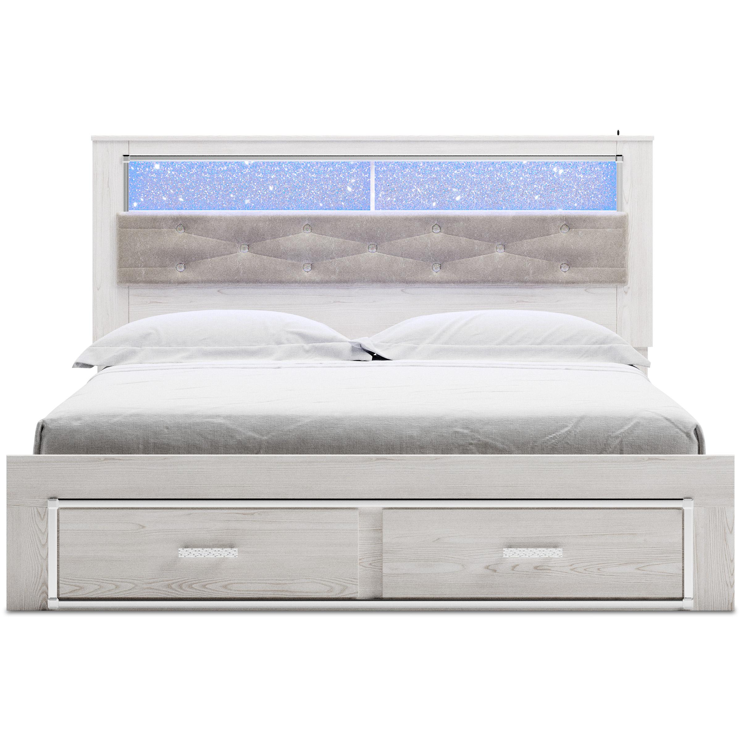  Size_King --  Altyra B2640B30 King Upholstered Bookcase Bed with Storage IMAGE 2