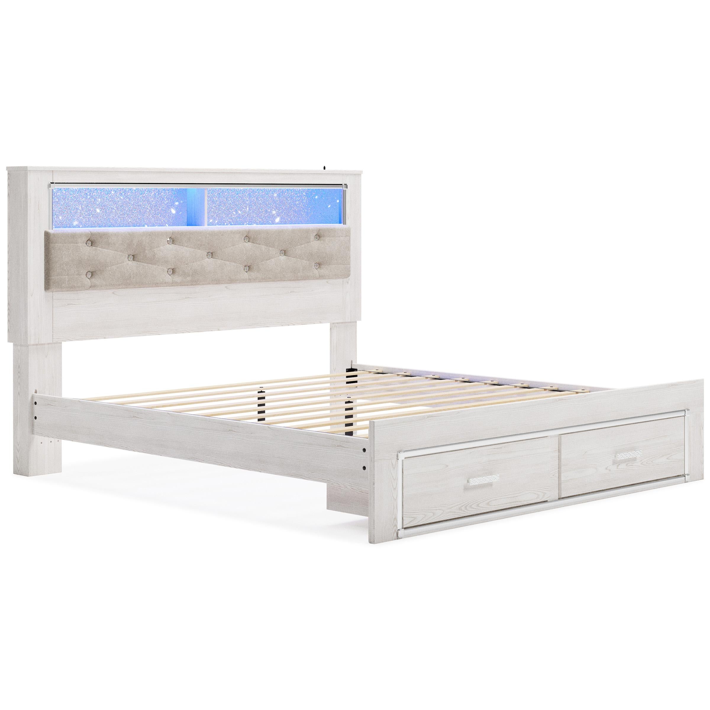  Size_King --  Altyra B2640B30 King Upholstered Bookcase Bed with Storage IMAGE 5