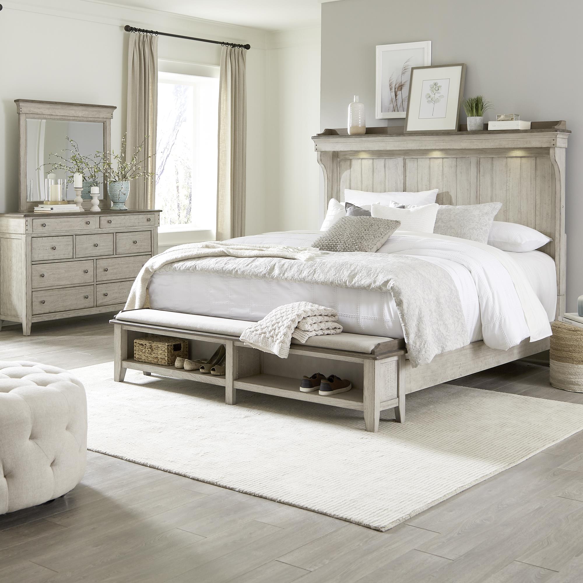  Size_King --  Ivy Hollow 457-BR-KMS King Mantle Storage Bed IMAGE 2