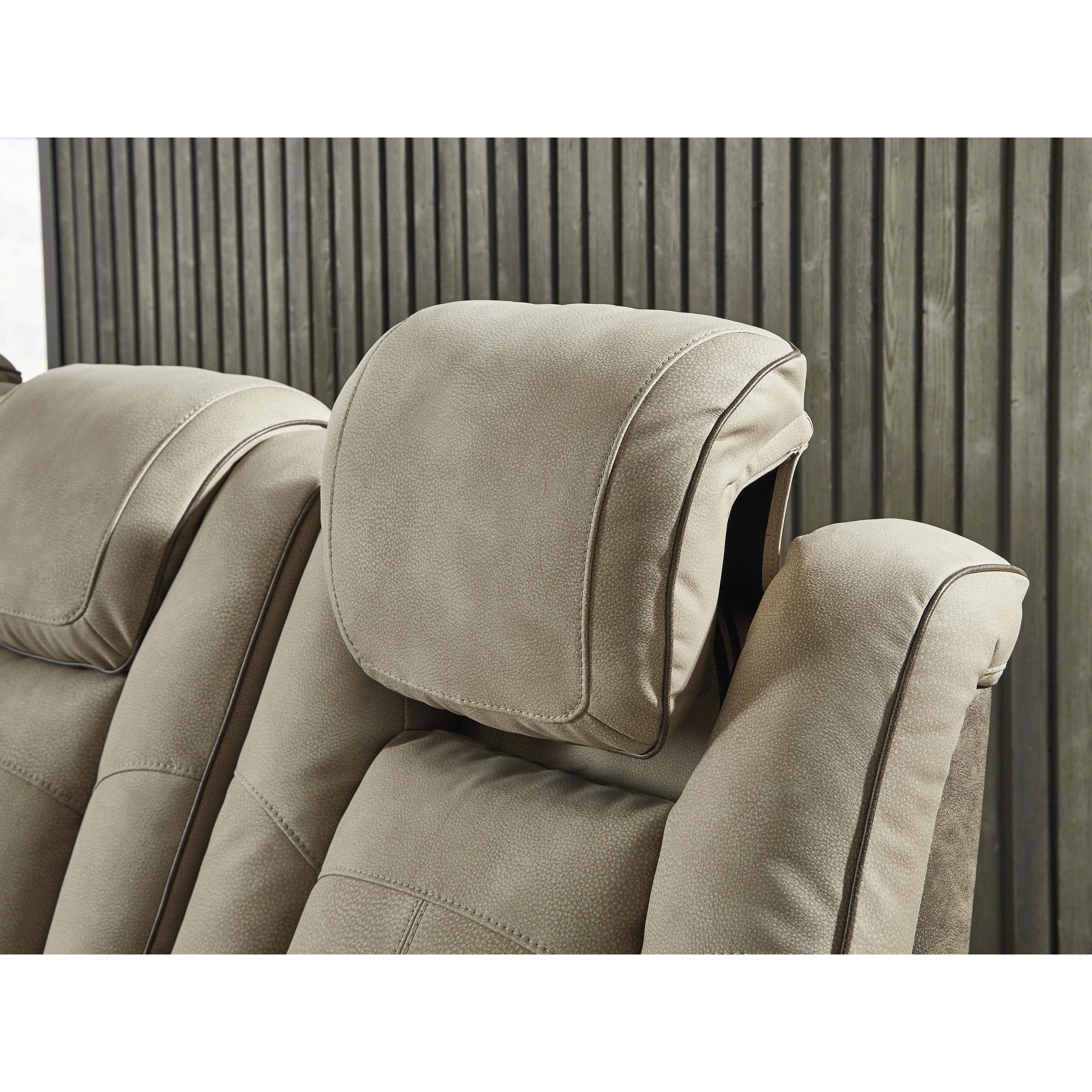  Manufacturer Color_Sand --  Signature Design by Ashley Next Gen DuraPella Power Reclining Leather Look Loveseat with Console IMAGE 8