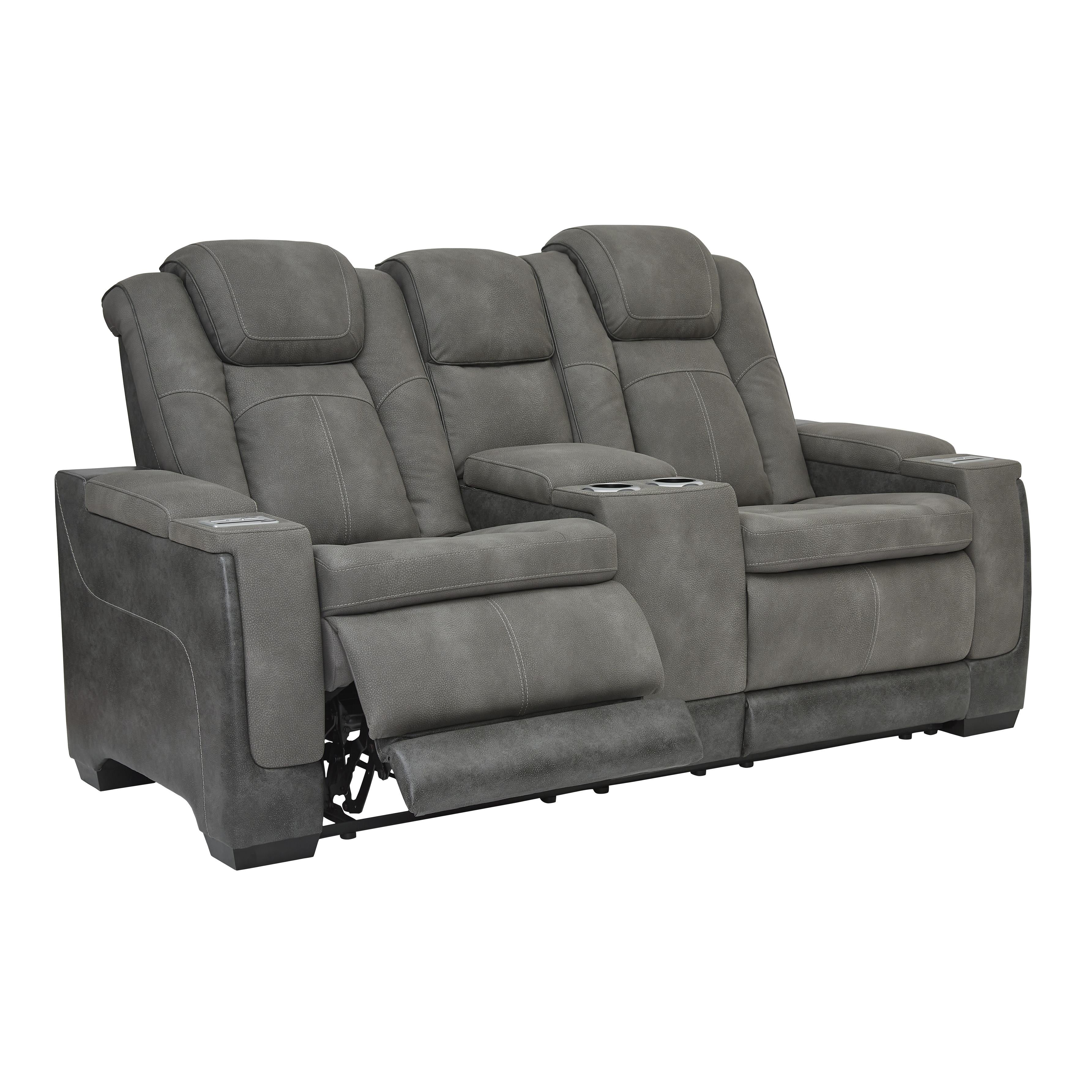  Manufacturer Color_Slate --  Next-Gen DuraPella 2200418 Power Reclining Loveseat with Console and Adjustable Headrest IMAGE 1