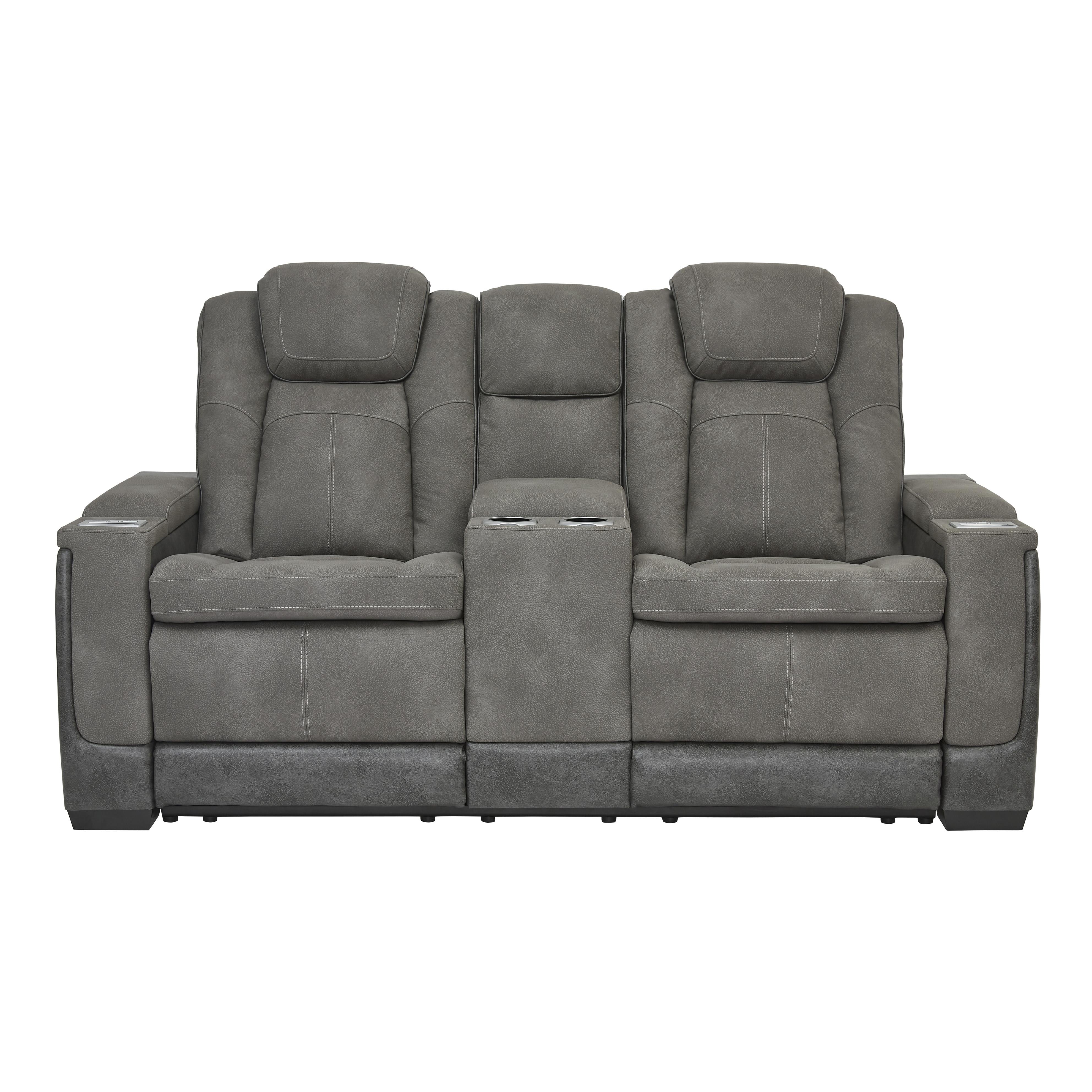 Manufacturer Color_Slate --  Next-Gen DuraPella 2200418 Power Reclining Loveseat with Console and Adjustable Headrest IMAGE 2