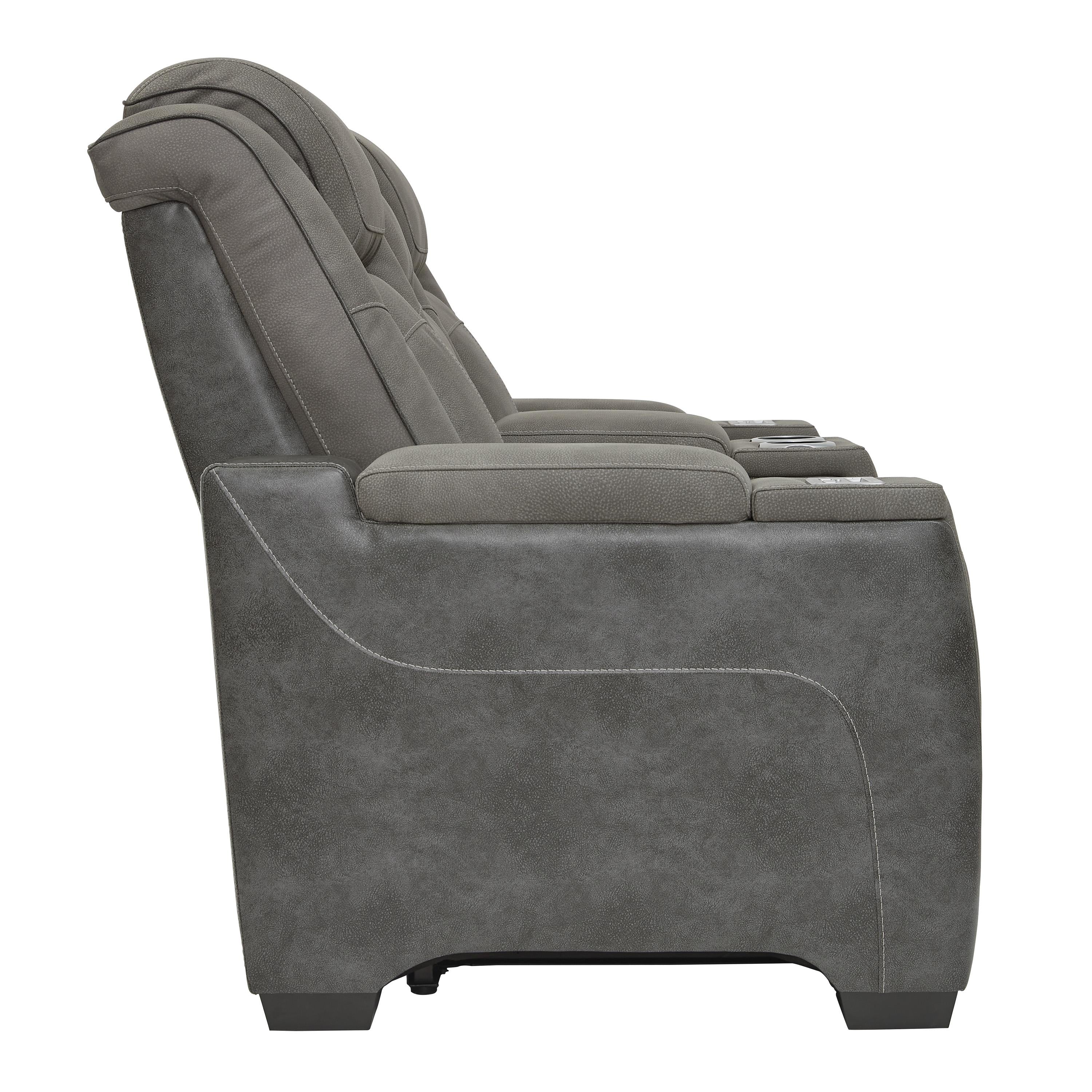  Manufacturer Color_Slate --  Next-Gen DuraPella 2200418 Power Reclining Loveseat with Console and Adjustable Headrest IMAGE 3