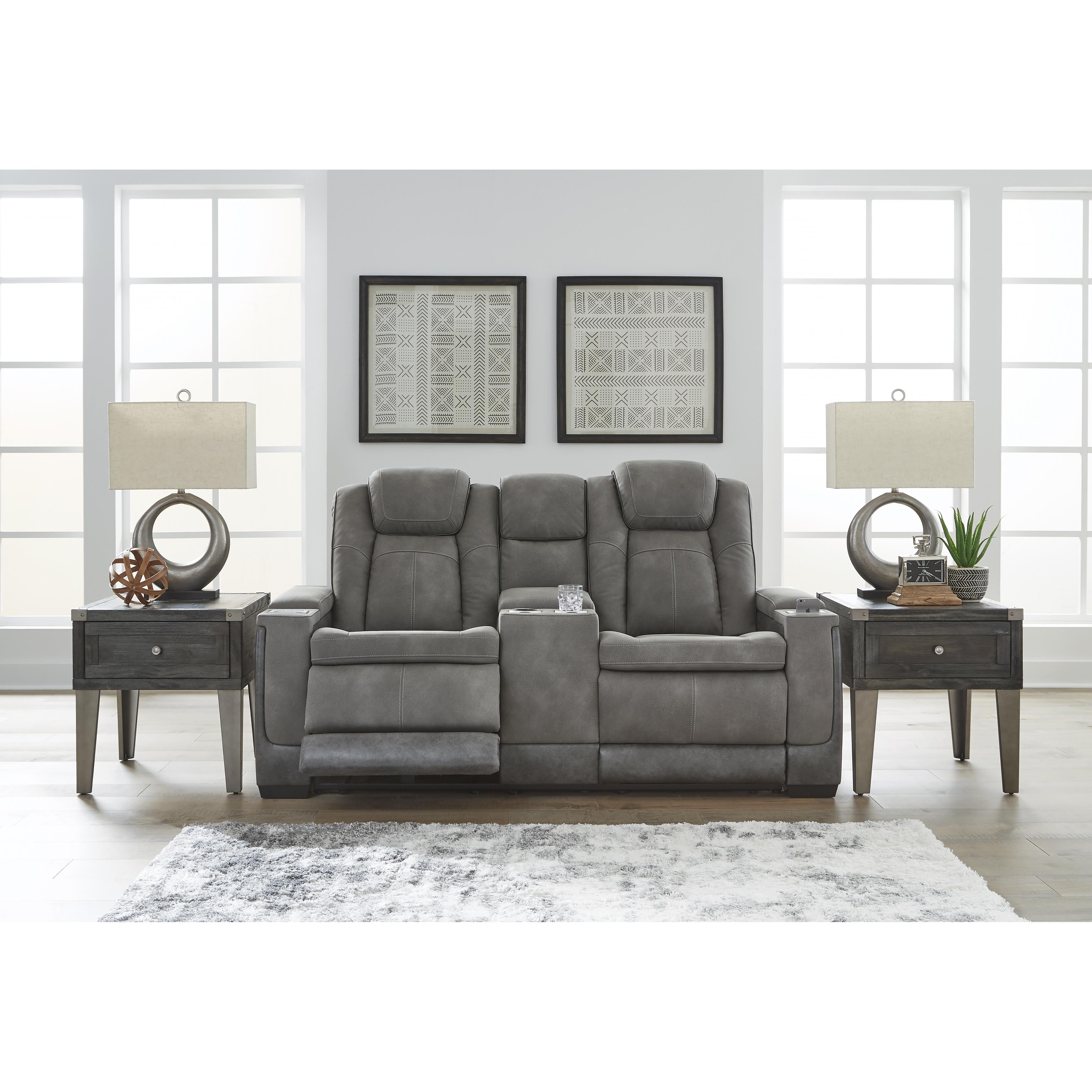  Manufacturer Color_Slate --  Next-Gen DuraPella 2200418 Power Reclining Loveseat with Console and Adjustable Headrest IMAGE 5