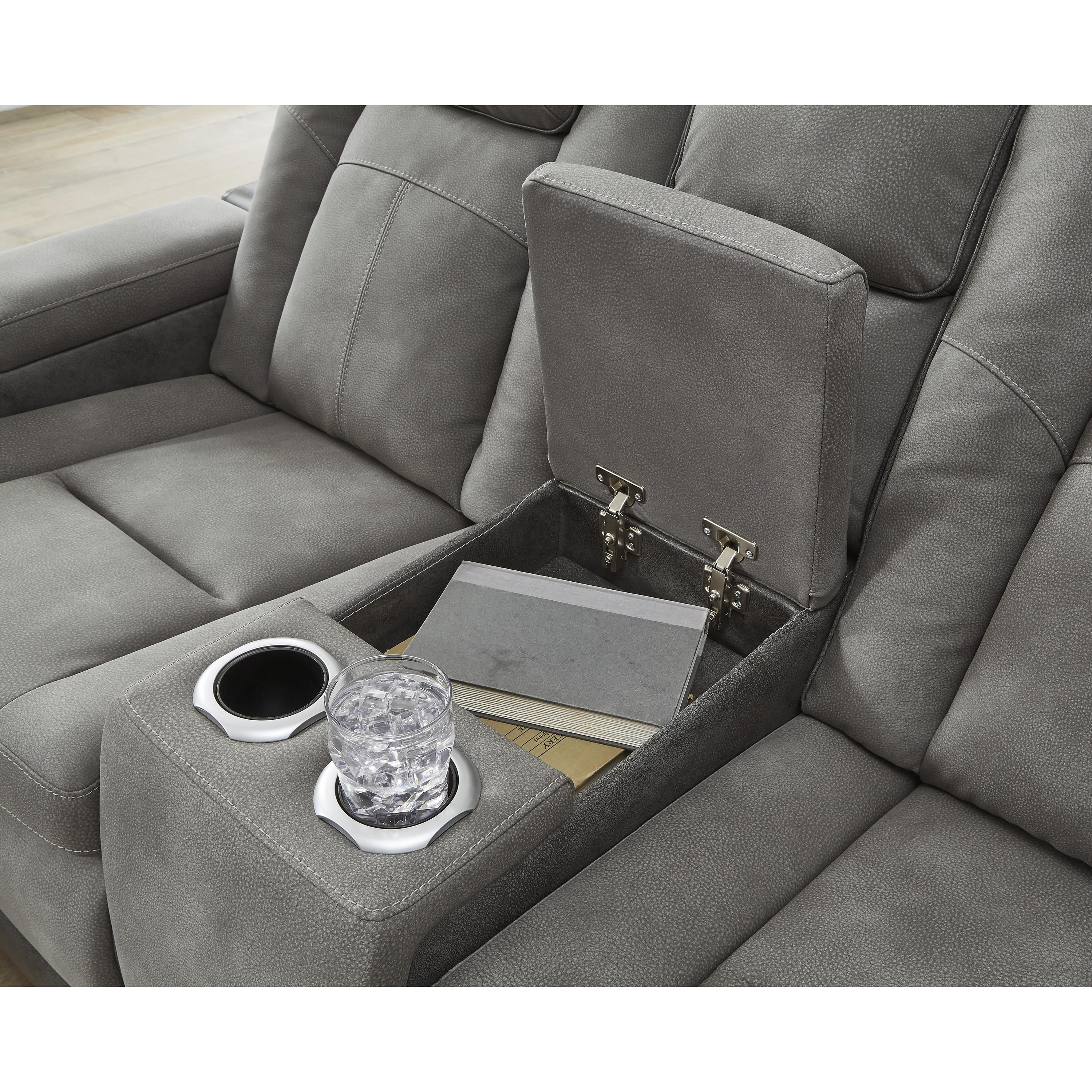  Manufacturer Color_Slate --  Next-Gen DuraPella 2200418 Power Reclining Loveseat with Console and Adjustable Headrest IMAGE 6