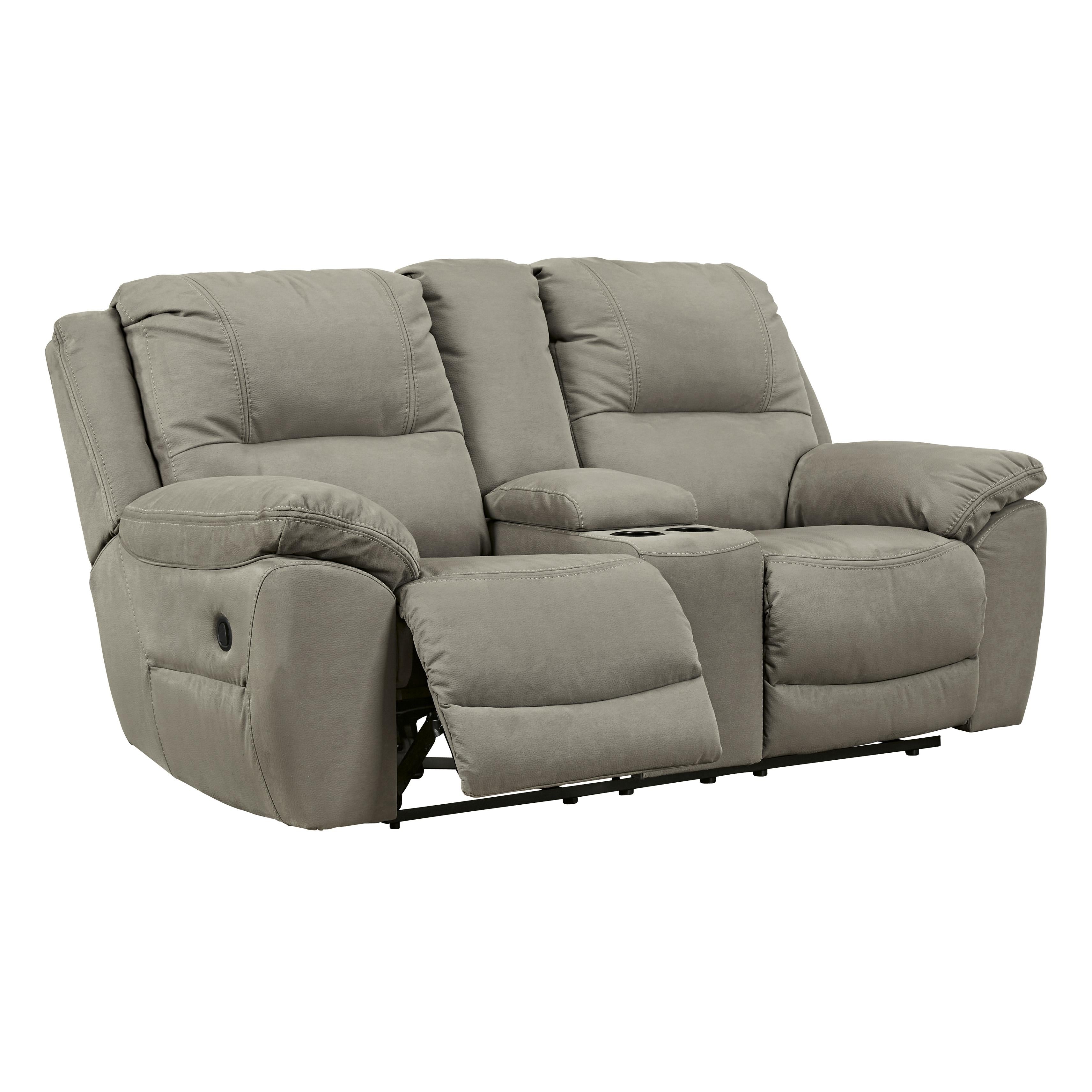  Motion Type_Reclining --  Signature Design by Ashley Next Gen Gaucho Reclining Leather Look Loveseat with Console IMAGE 2