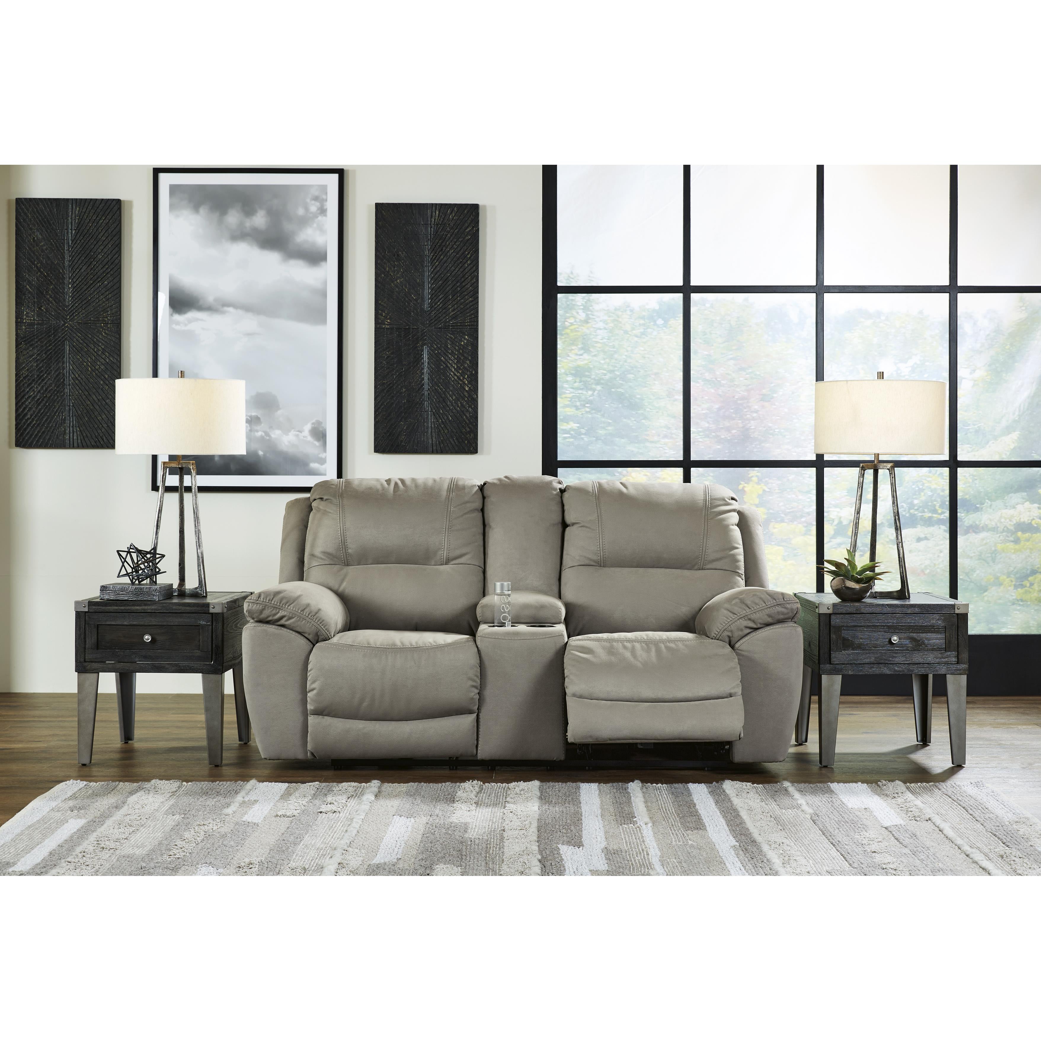  Motion Type_Reclining --  Signature Design by Ashley Next Gen Gaucho Reclining Leather Look Loveseat with Console IMAGE 5