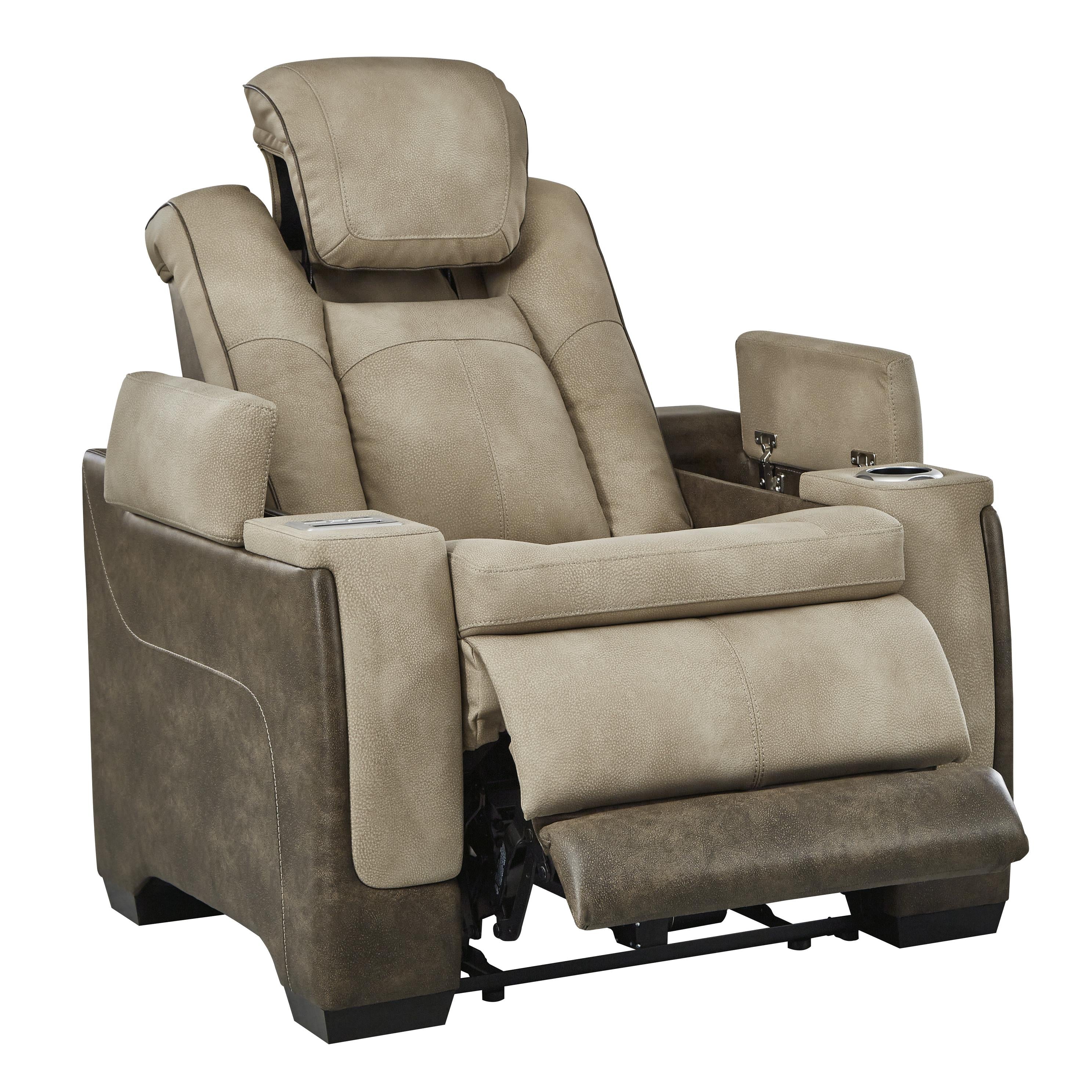  Manufacturer Color_Sand --  Signature Design by Ashley Next Gen DuraPella Power Leather Look Recliner IMAGE 2