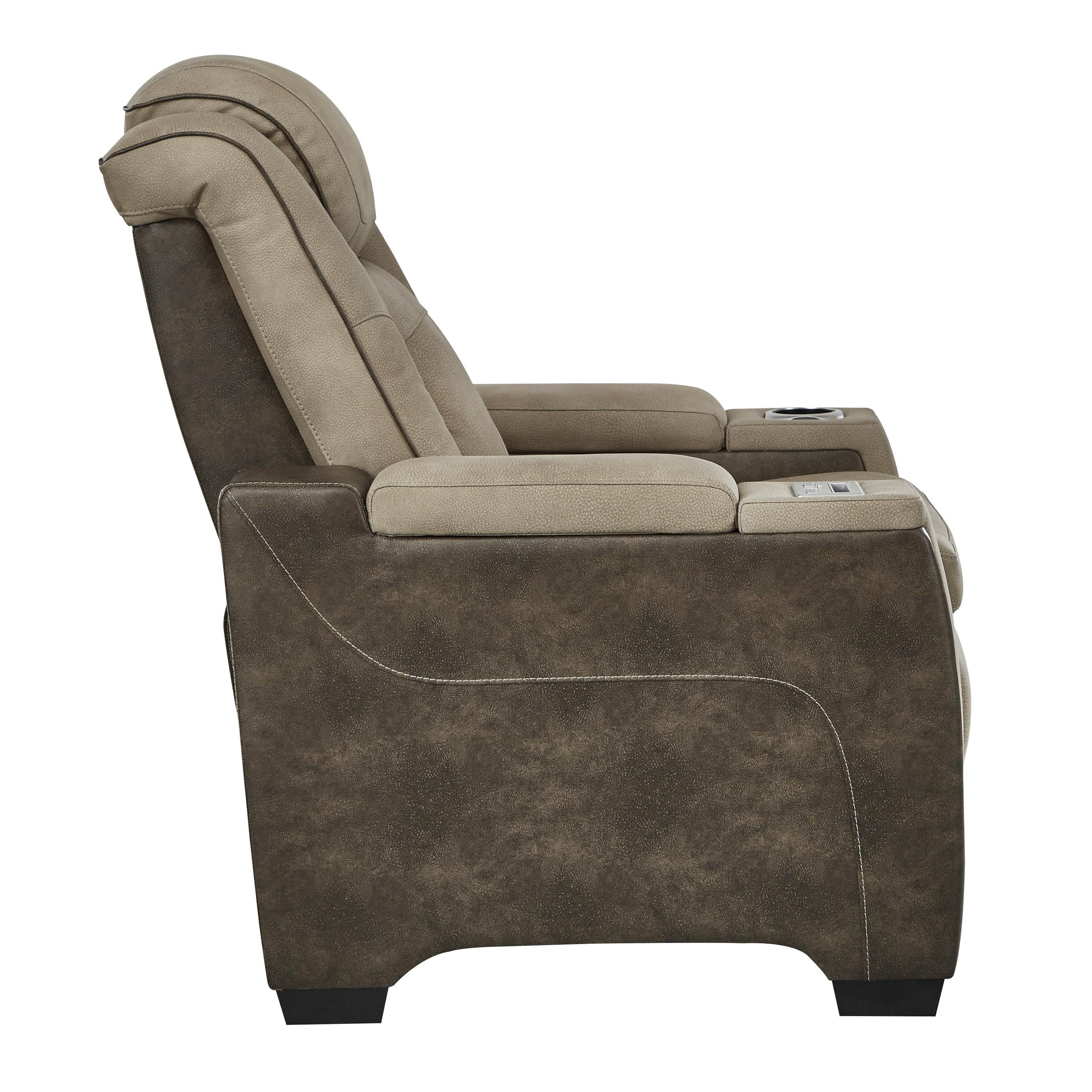  Manufacturer Color_Sand --  Signature Design by Ashley Next Gen DuraPella Power Leather Look Recliner IMAGE 3