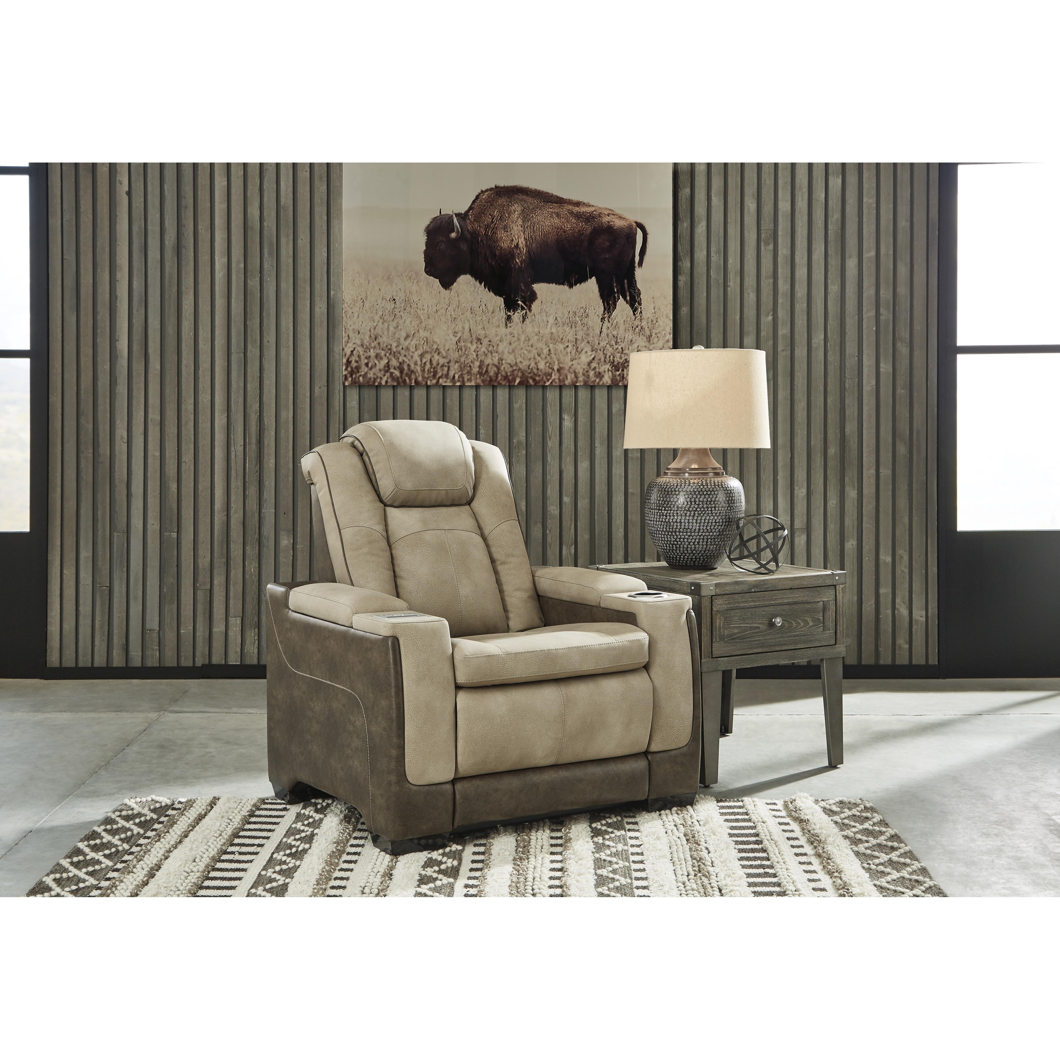  Manufacturer Color_Sand --  Signature Design by Ashley Next Gen DuraPella Power Leather Look Recliner IMAGE 5