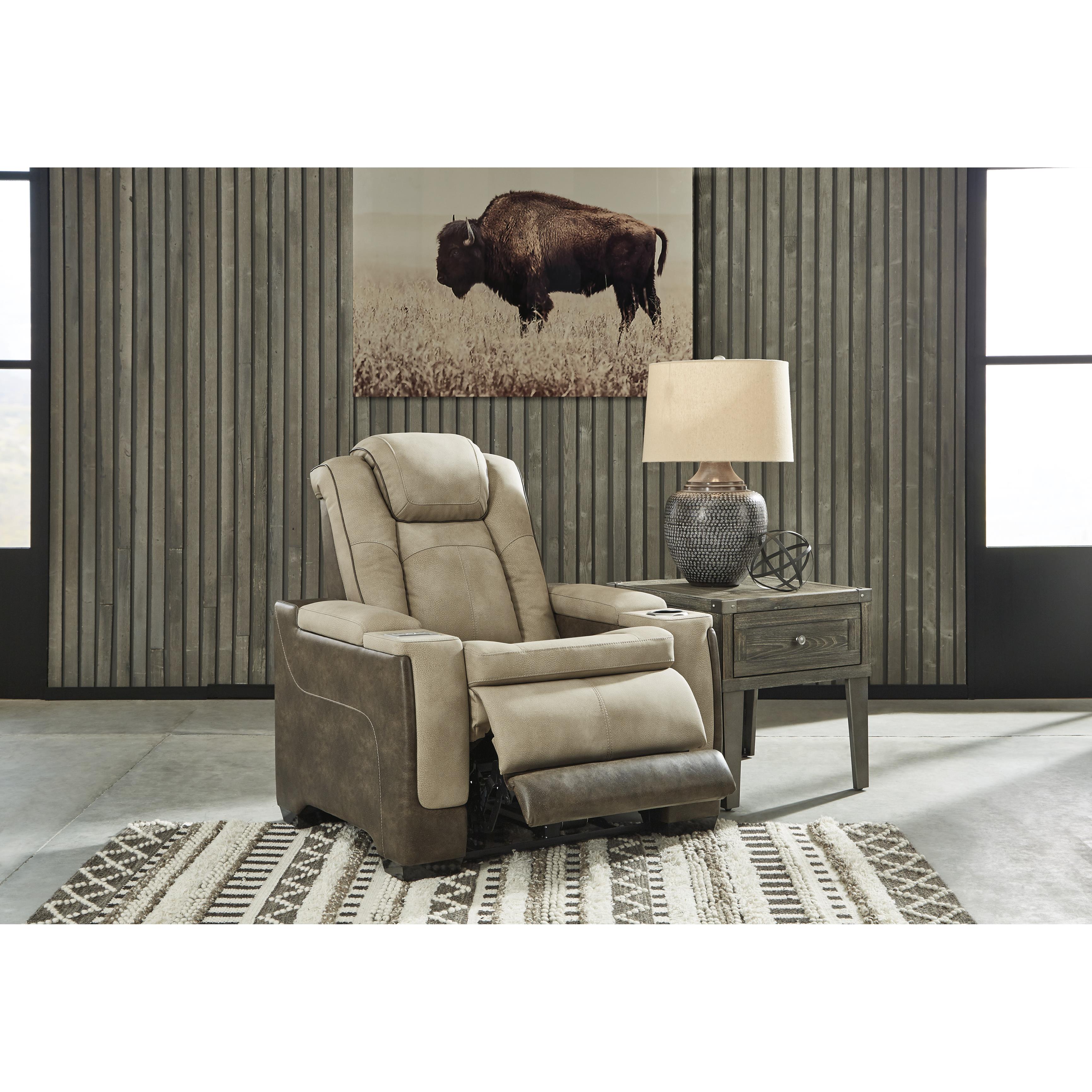  Manufacturer Color_Sand --  Signature Design by Ashley Next Gen DuraPella Power Leather Look Recliner IMAGE 6