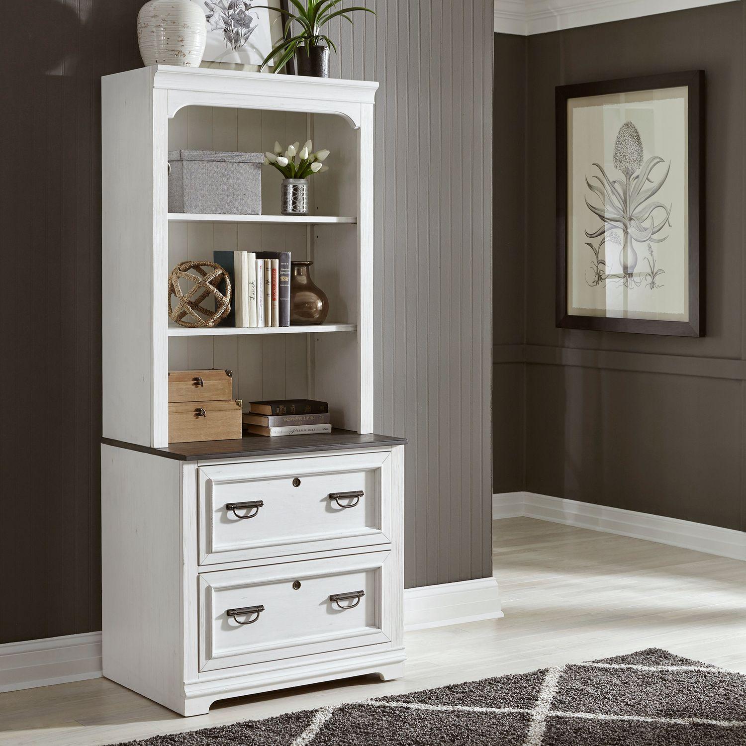  Liberty Furniture Industries Inc. Allyson Park 417-HOJ-2PCS Bunching Lateral File Cabinet with Hutch IMAGE 1