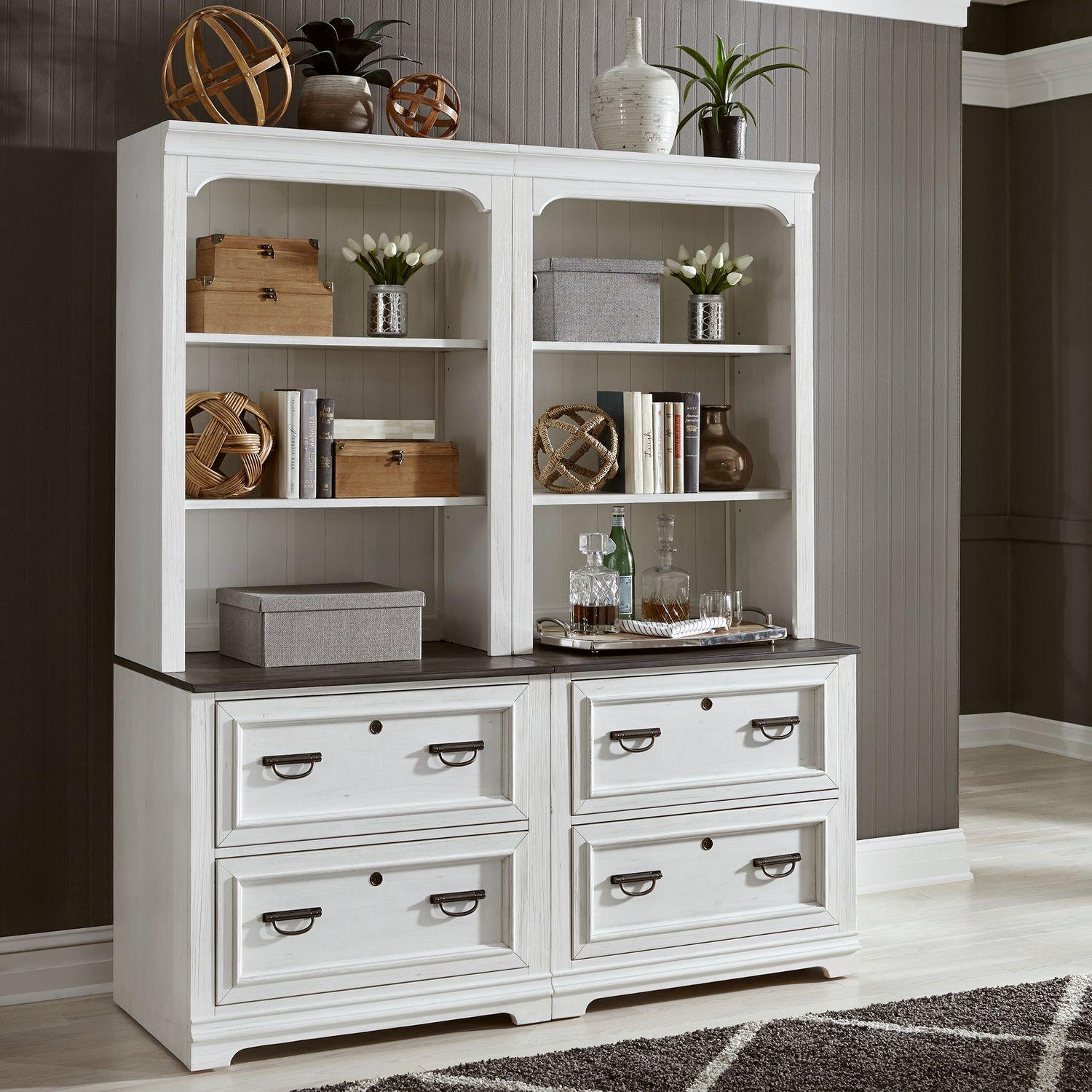  Liberty Furniture Industries Inc. Allyson Park 417-HOJ-2PCS Bunching Lateral File Cabinet with Hutch IMAGE 2
