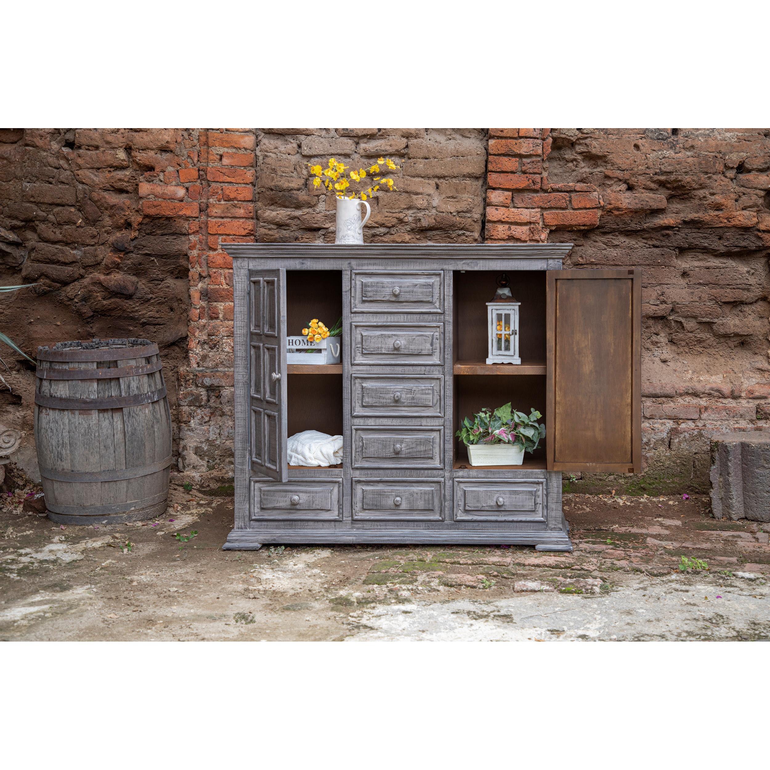  International Furniture Direct Terra Gray IFD1041MUL Mule Chest - Distressed Grey IMAGE 2