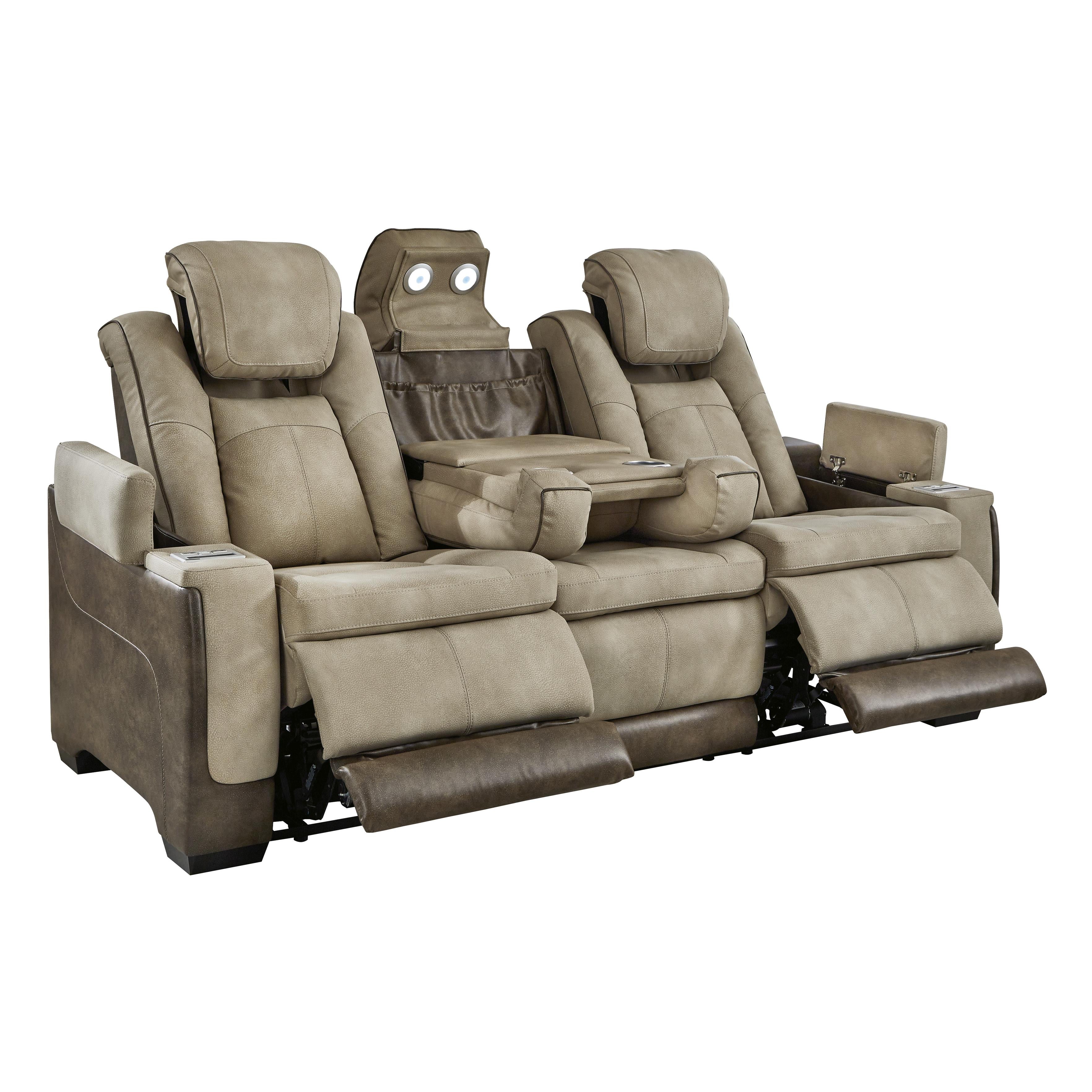  Manufacturer Color_Sand --  Signature Design by Ashley Next Gen DuraPella Power Reclining Leather Look Sofa IMAGE 1