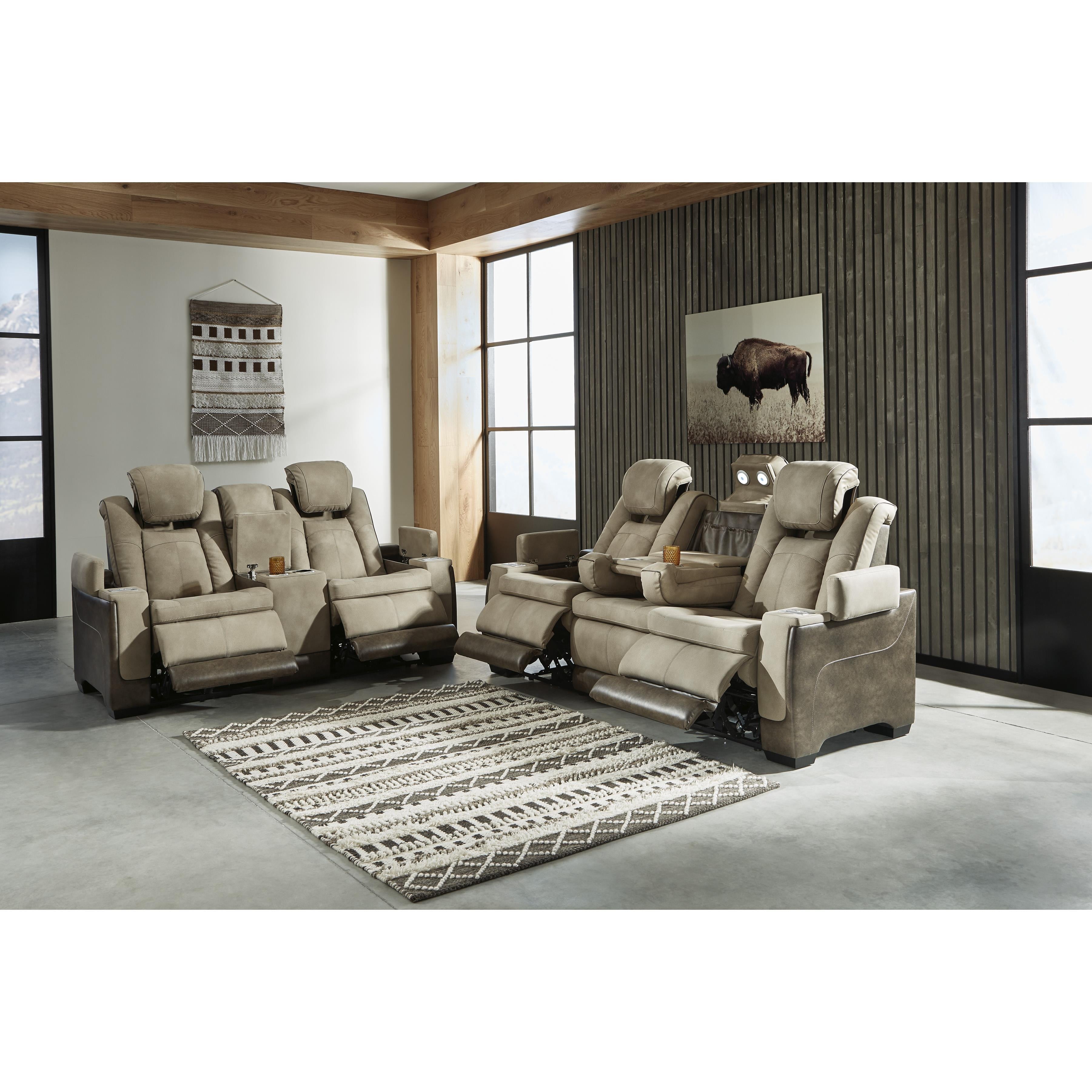  Manufacturer Color_Sand --  Signature Design by Ashley Next Gen DuraPella Power Reclining Leather Look Sofa IMAGE 15