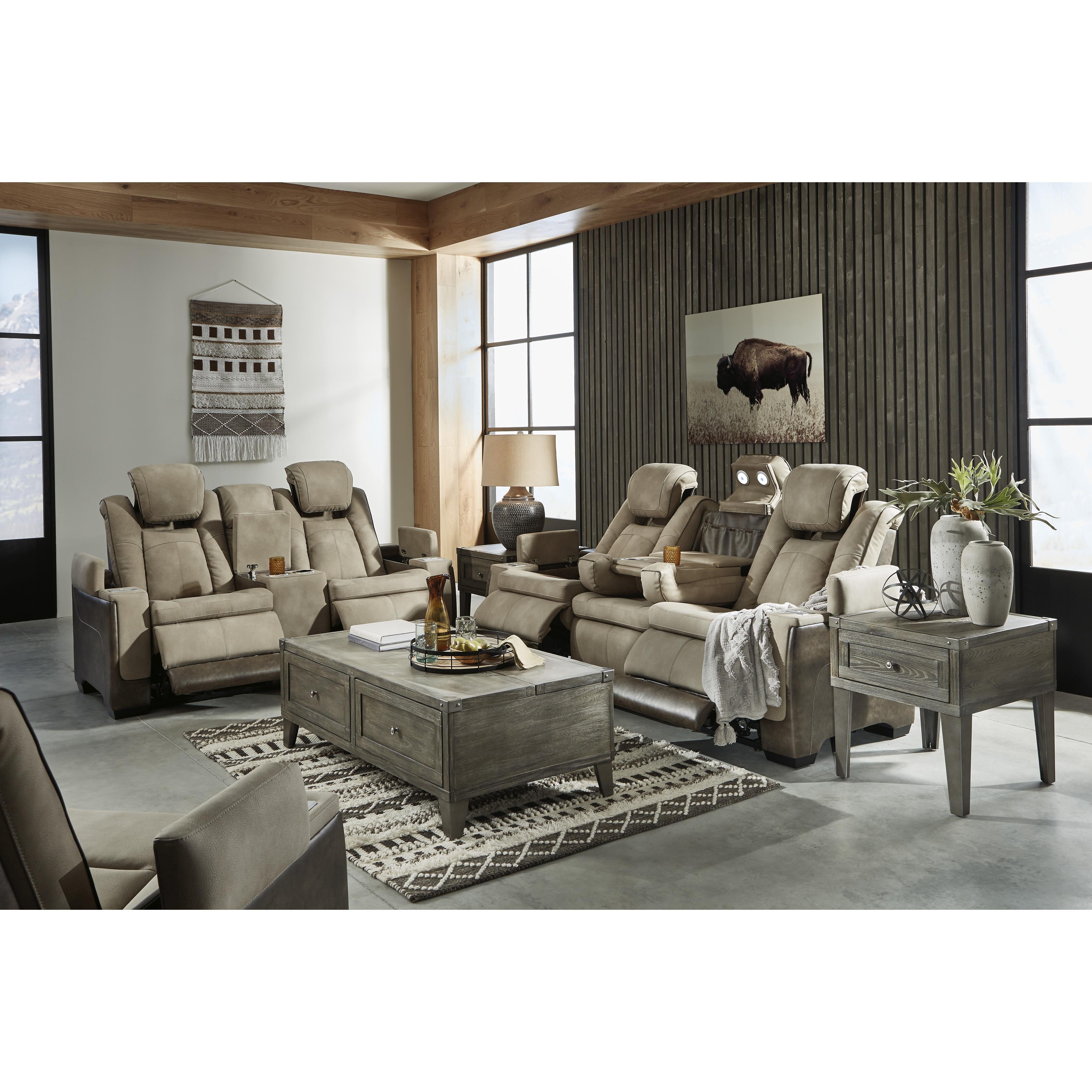  Manufacturer Color_Sand --  Signature Design by Ashley Next Gen DuraPella Power Reclining Leather Look Sofa IMAGE 17