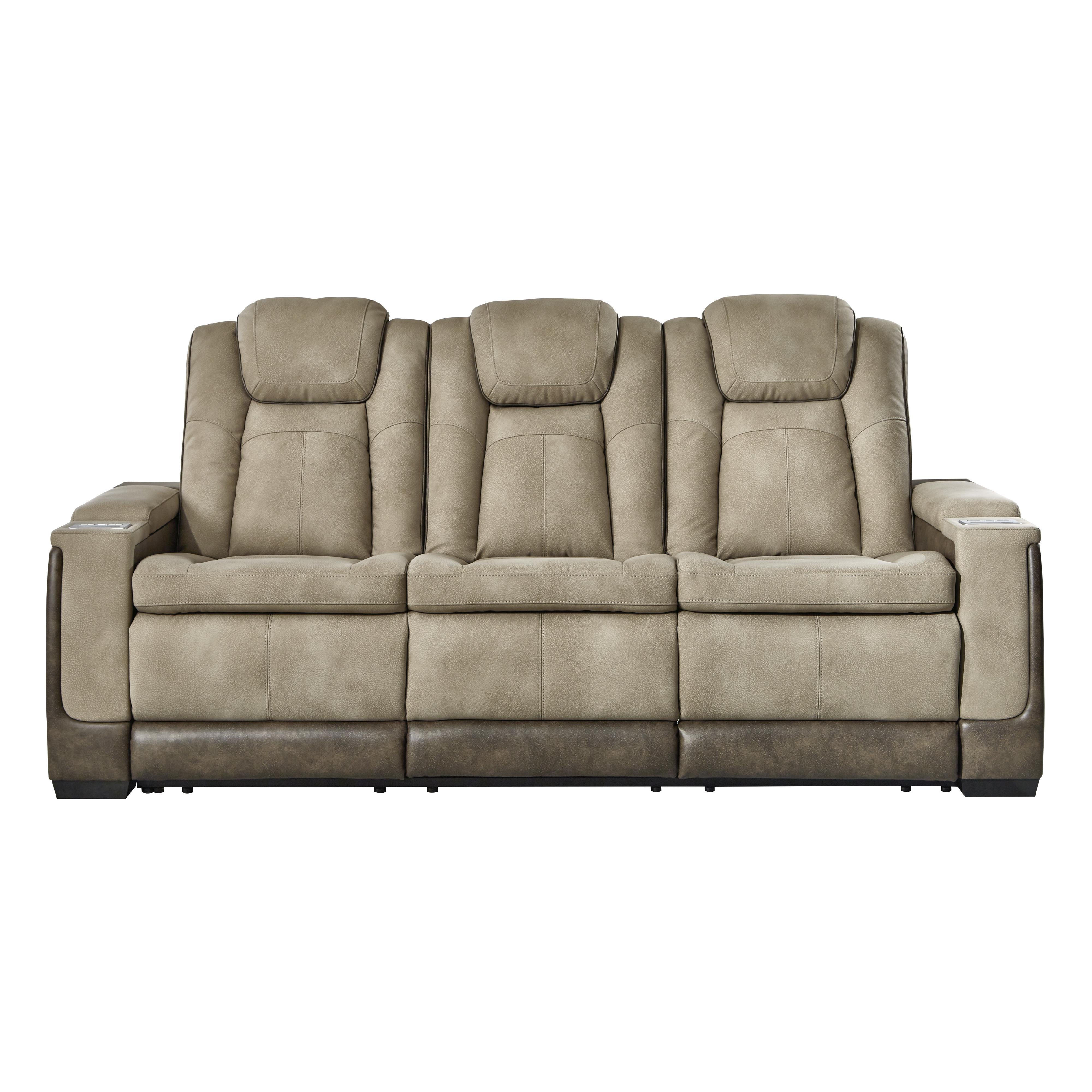  Manufacturer Color_Sand --  Signature Design by Ashley Next Gen DuraPella Power Reclining Leather Look Sofa IMAGE 2
