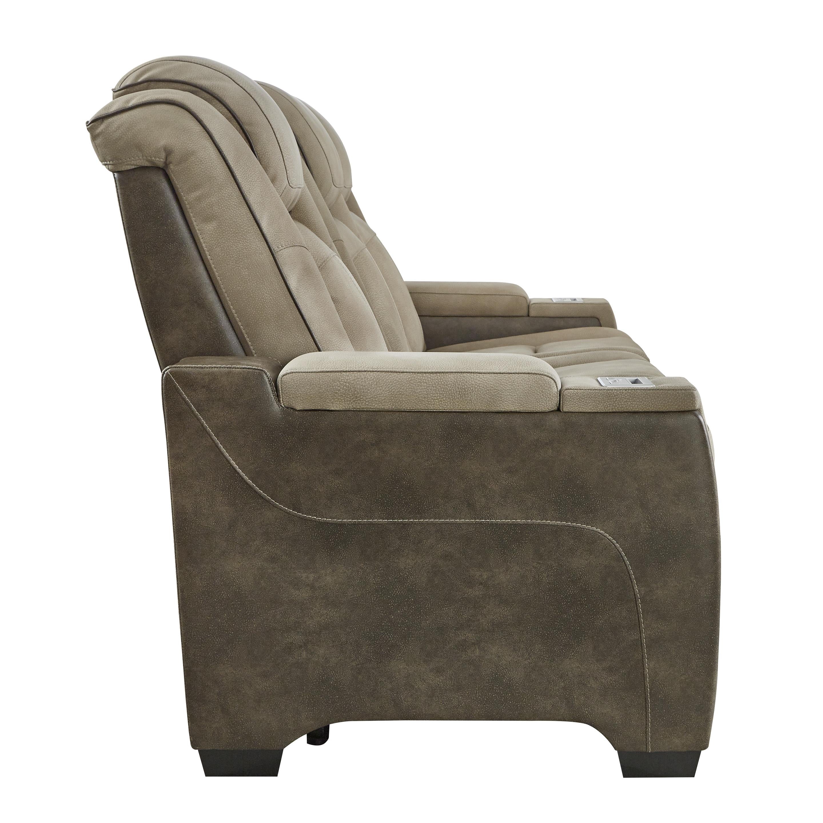  Manufacturer Color_Sand --  Signature Design by Ashley Next Gen DuraPella Power Reclining Leather Look Sofa IMAGE 3