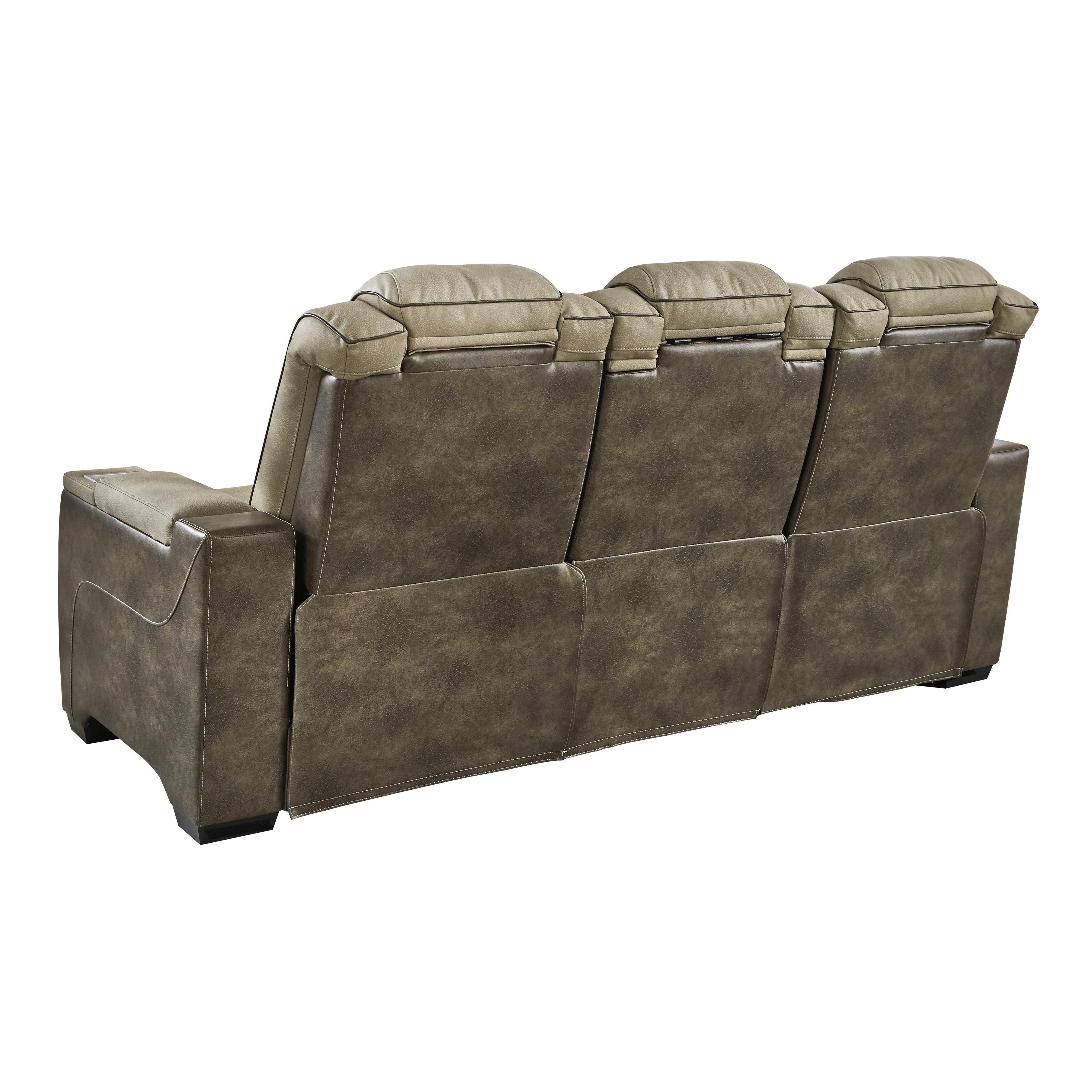  Manufacturer Color_Sand --  Signature Design by Ashley Next Gen DuraPella Power Reclining Leather Look Sofa IMAGE 4