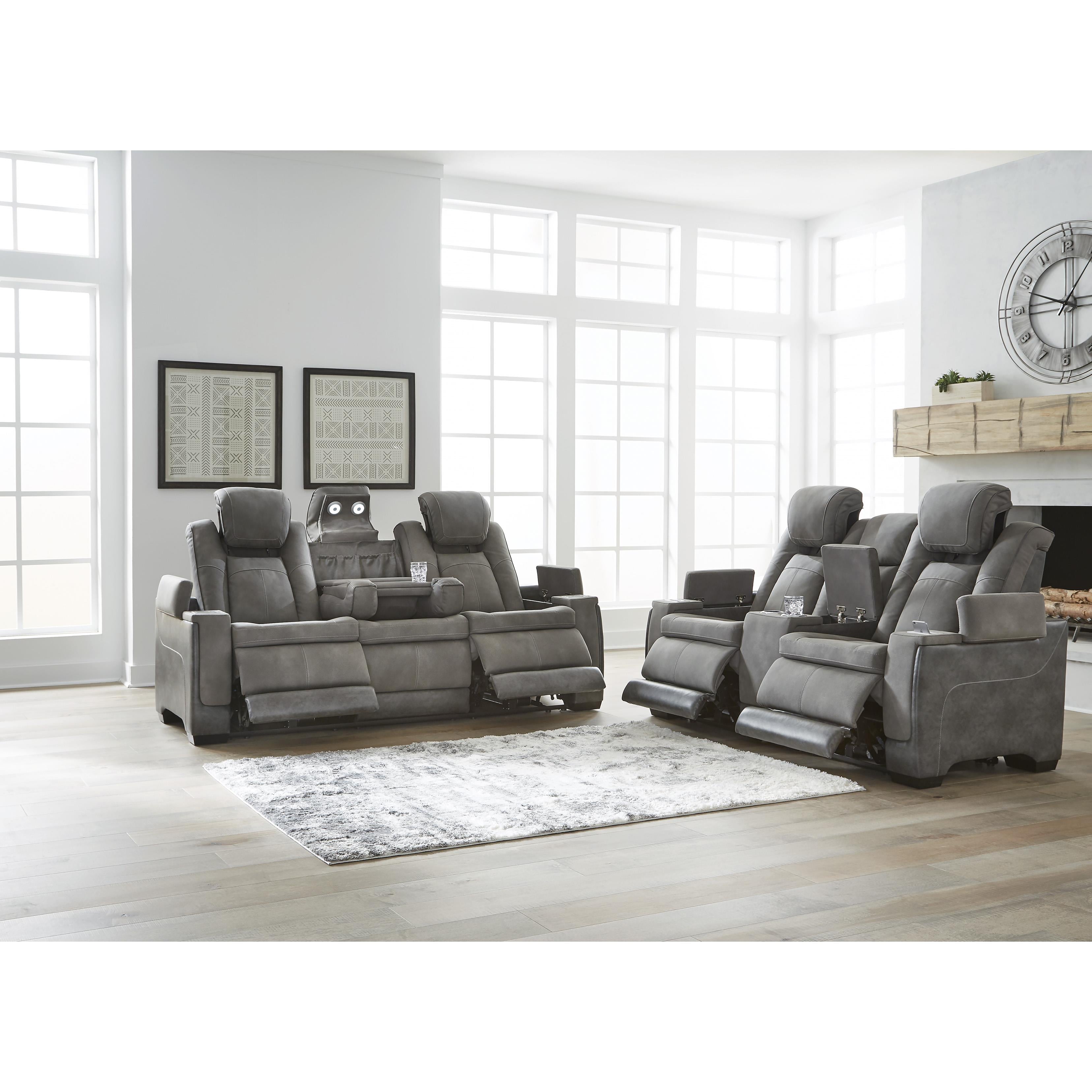  Manufacturer Color_Slate --  Next-Gen DuraPella 2200415 Power Reclining Sofa with Adjustable Headrest IMAGE 16