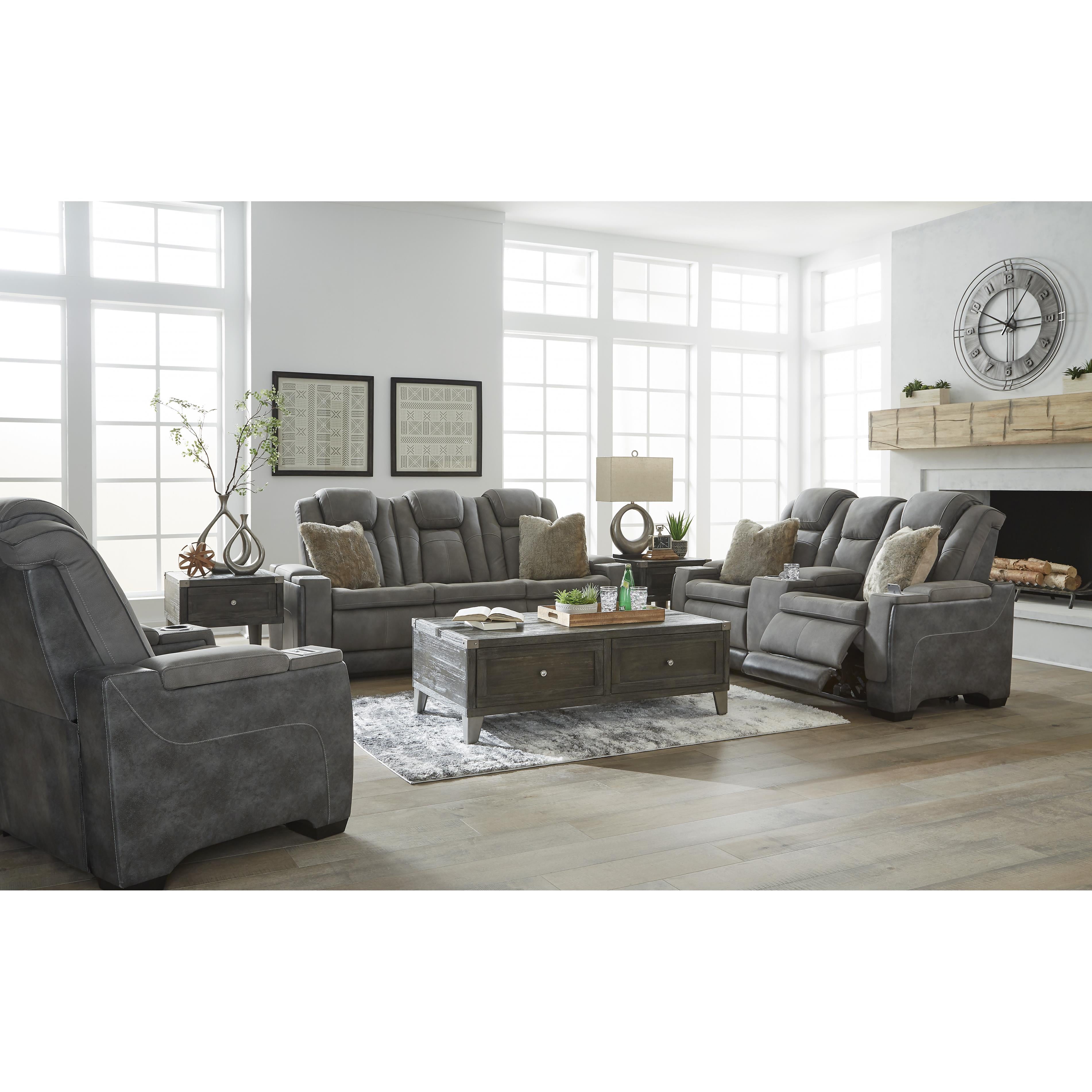  Manufacturer Color_Slate --  Next-Gen DuraPella 2200415 Power Reclining Sofa with Adjustable Headrest IMAGE 19