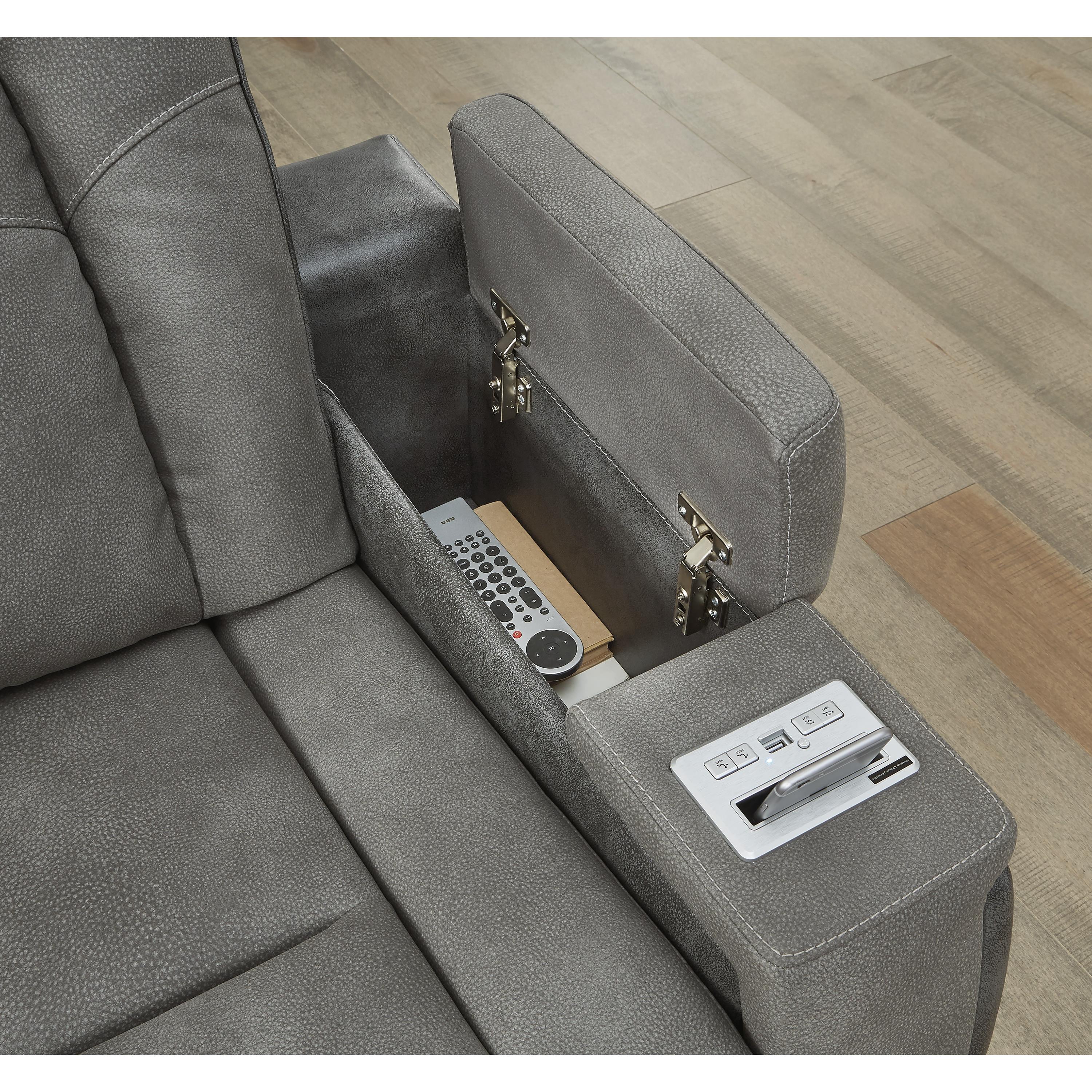 Manufacturer Color_Slate --  Next-Gen DuraPella 2200415 Power Reclining Sofa with Adjustable Headrest IMAGE 7