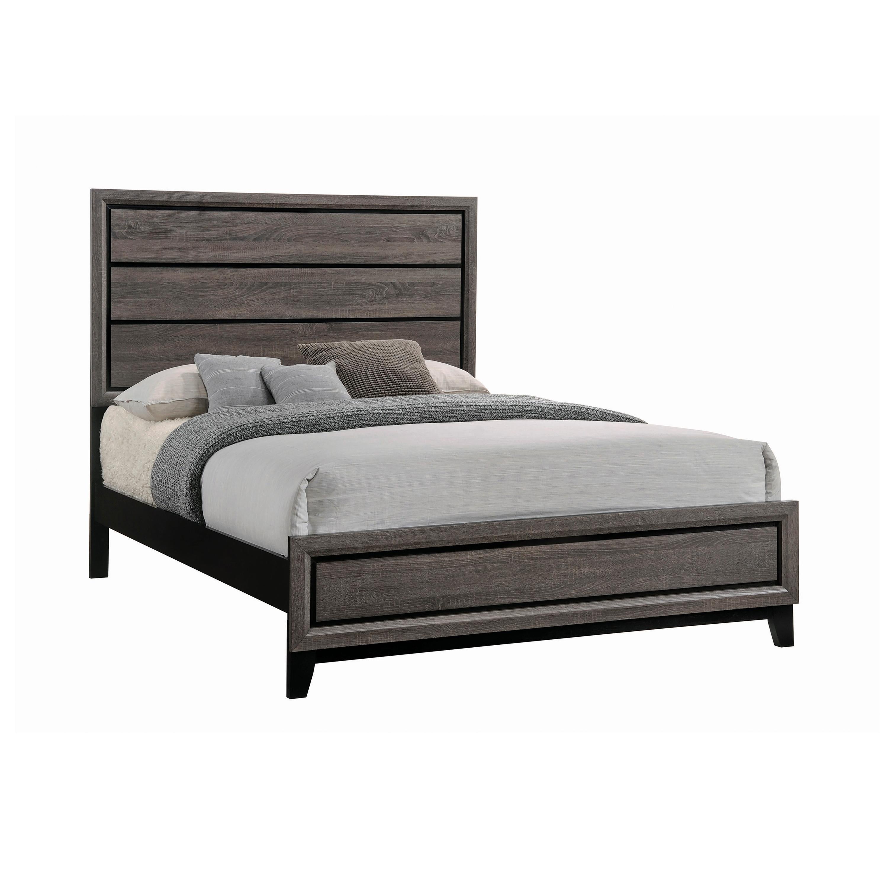  Size_California King --  Watson 212421KW Wood California King Panel Bed - Grey Oak IMAGE 1