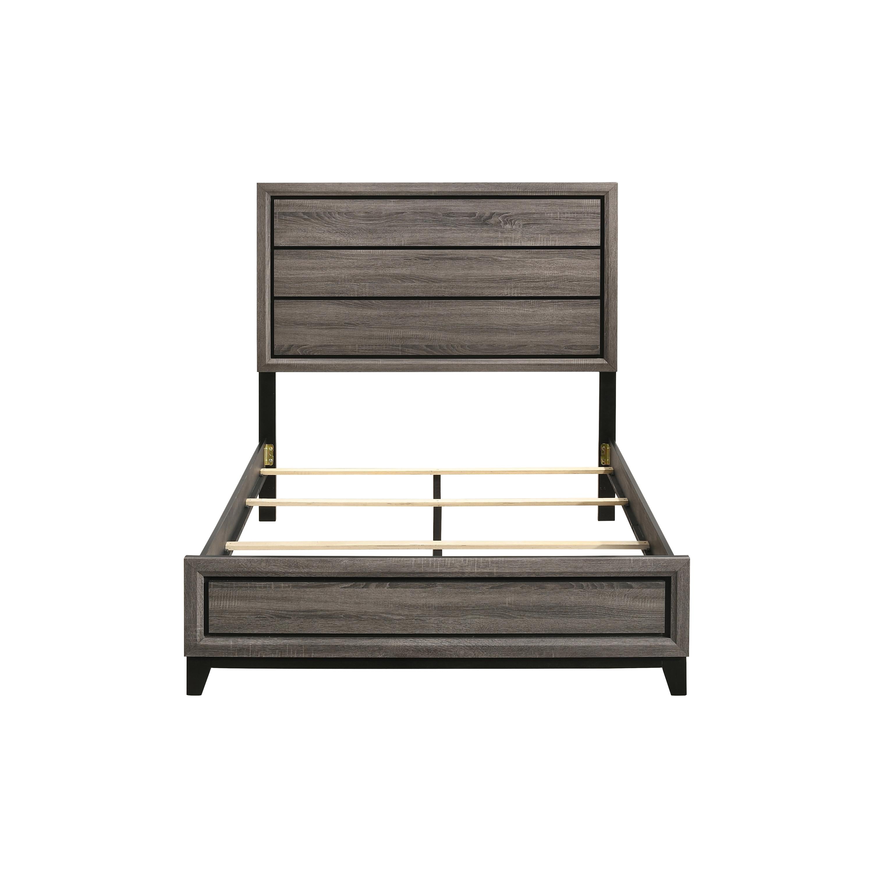  Size_California King --  Watson 212421KW Wood California King Panel Bed - Grey Oak IMAGE 4