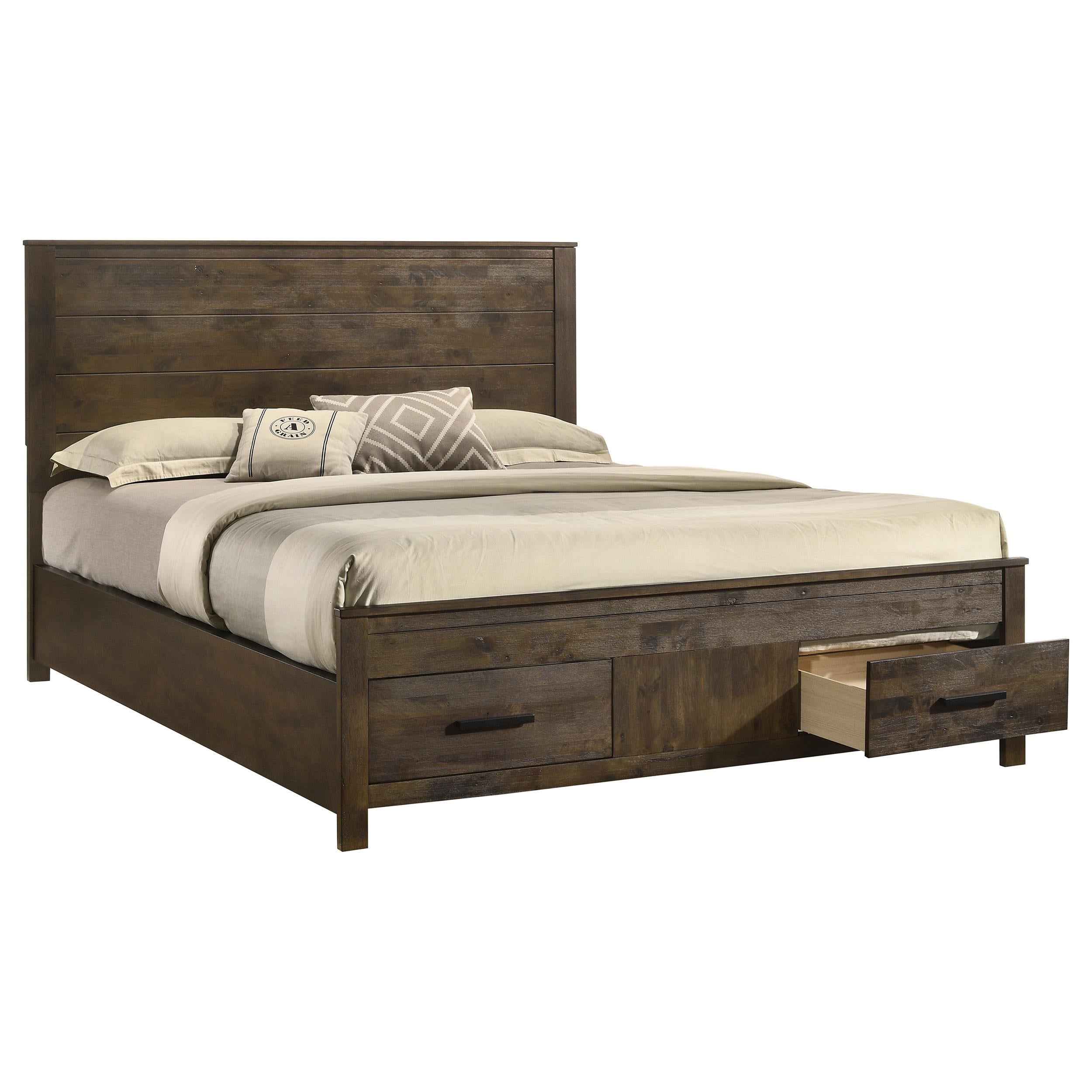  Size_California King --  Woodmont 222631KW California King Storage Bed - Rustic Golden Brown IMAGE 2