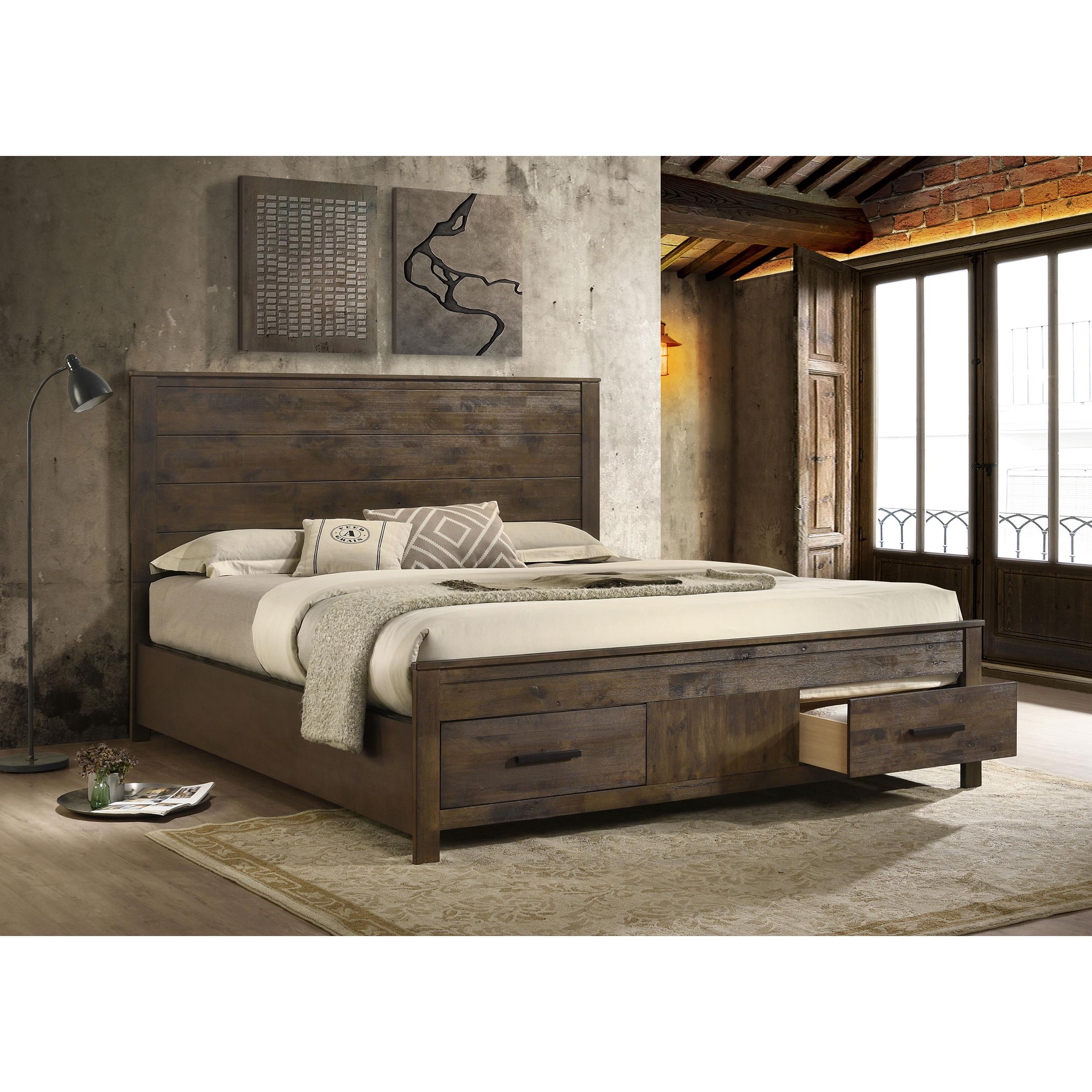  Size_California King --  Woodmont 222631KW California King Storage Bed - Rustic Golden Brown IMAGE 6