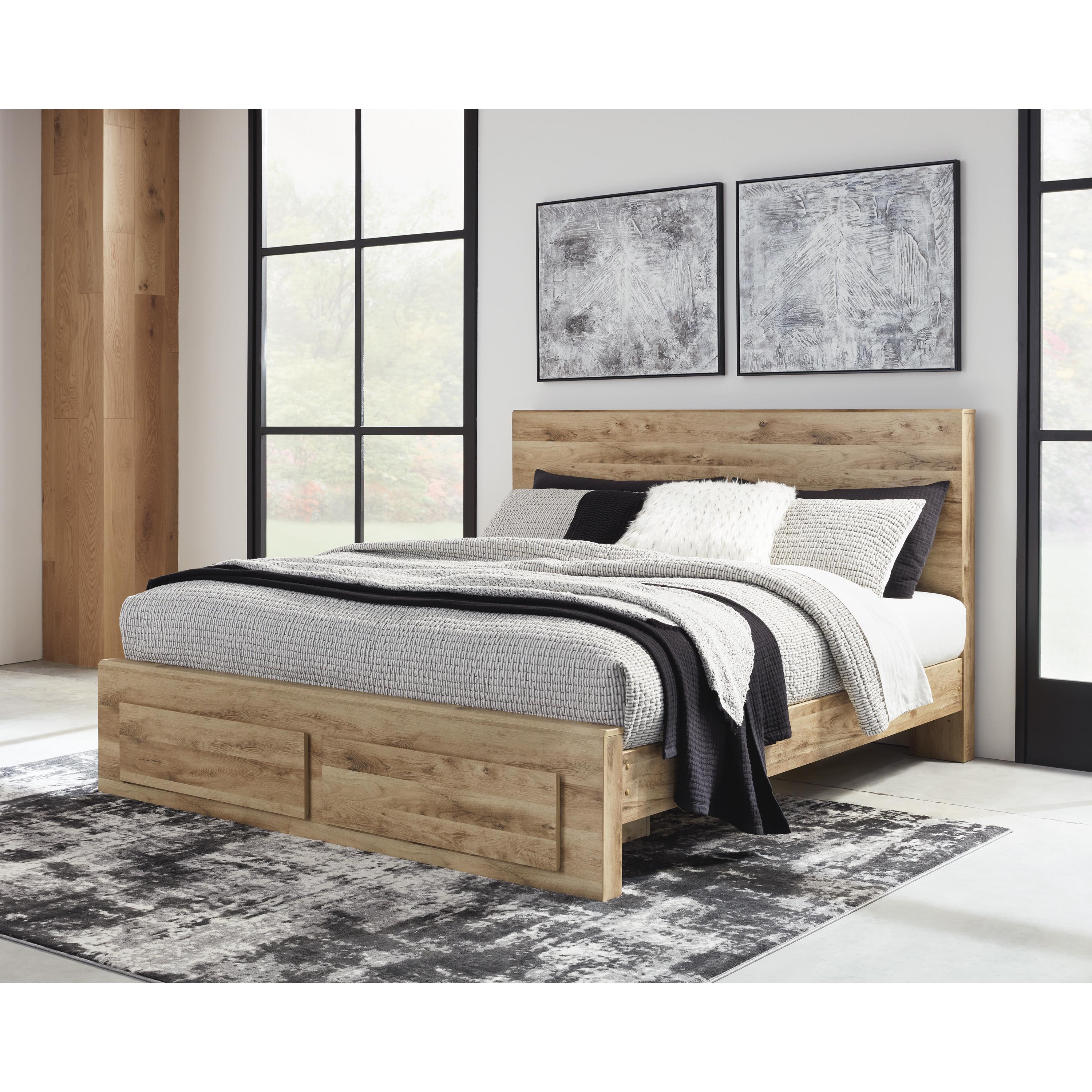  Size_Queen --  Hyanna B1050B4 Queen Panel Storage Bed IMAGE 5