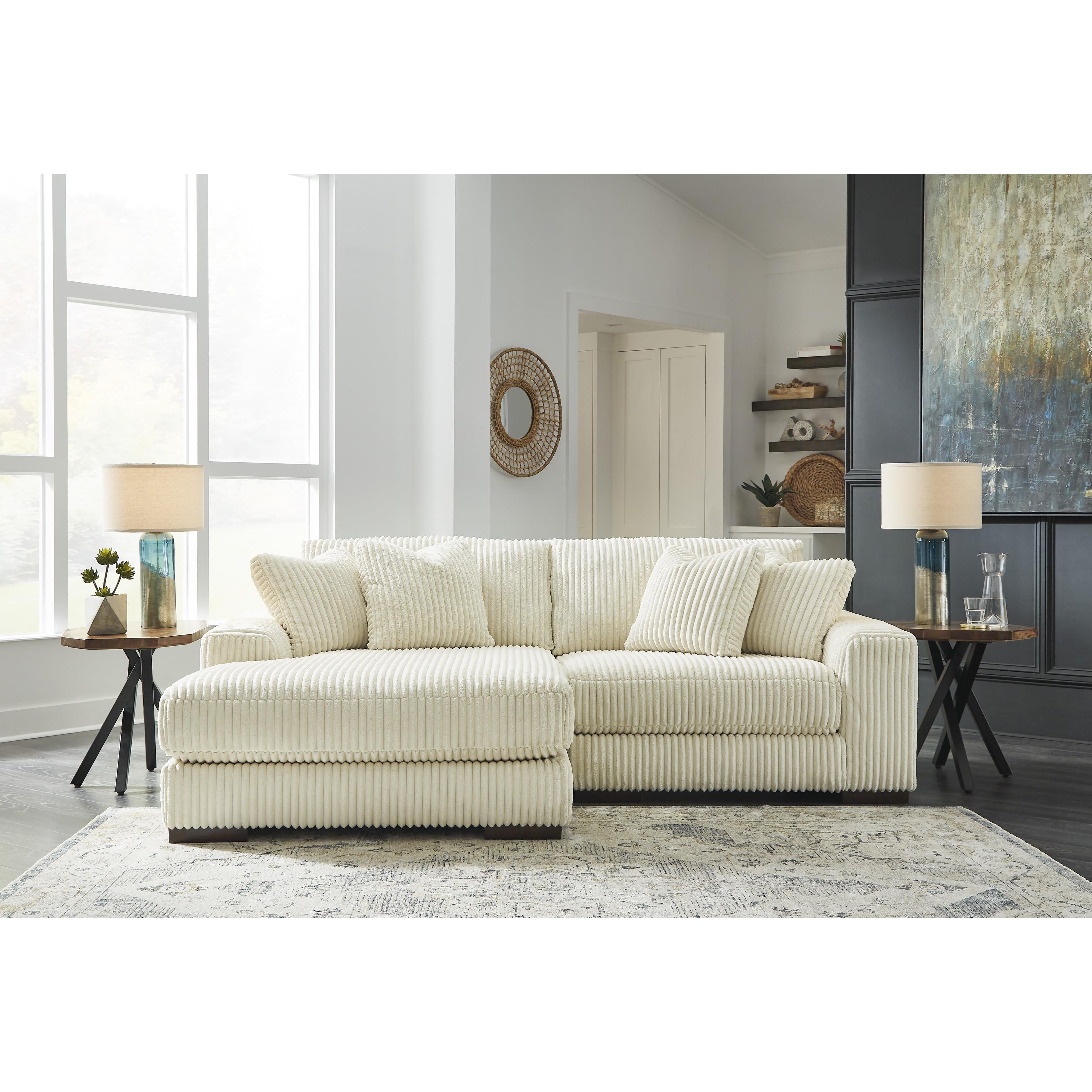  Manufacturer Color_Ivory --  Signature Design by Ashley Lindyn Fabric 2 pc Sectional IMAGE 2