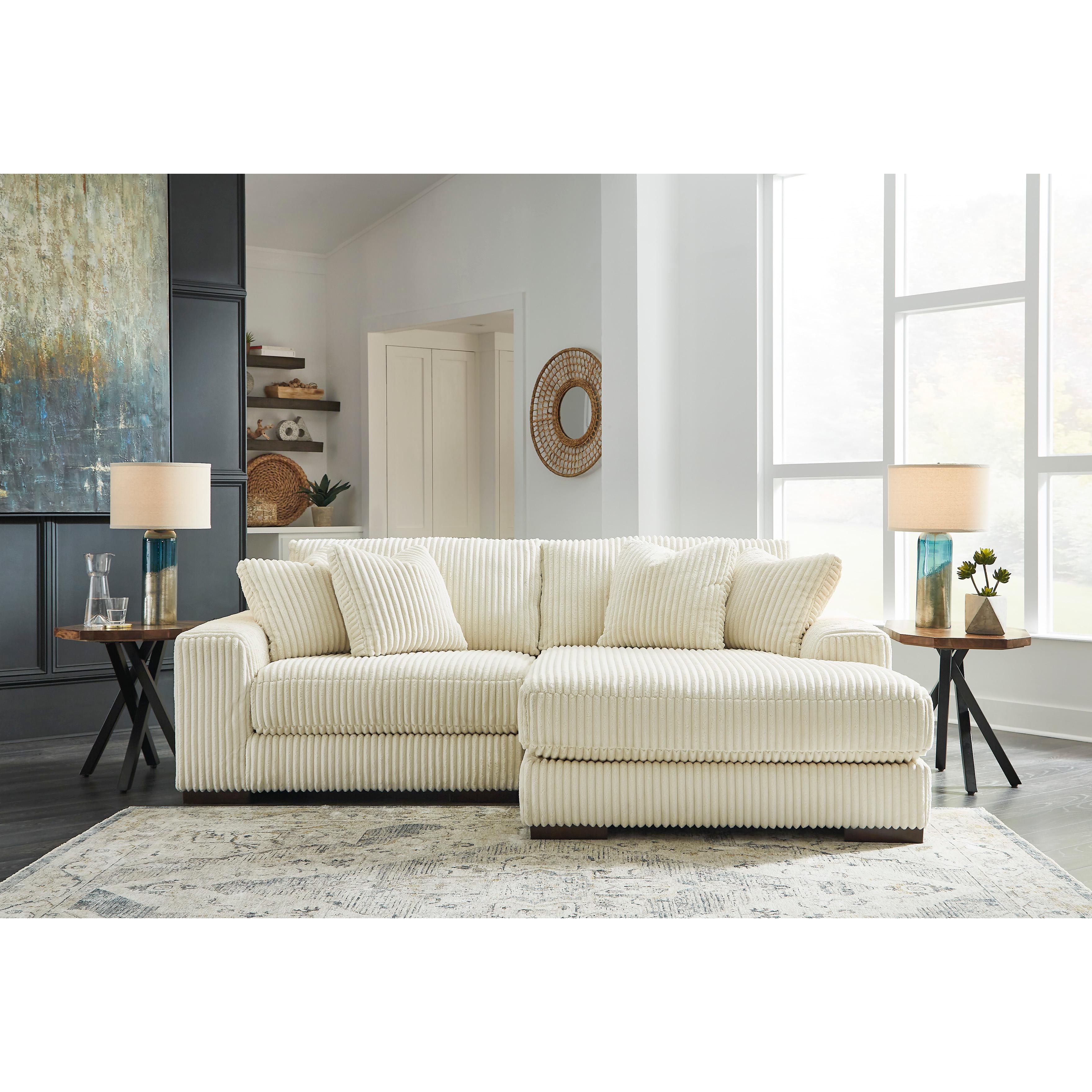  Manufacturer Color_Ivory --  Signature Design by Ashley Lindyn Fabric 2 pc Sectional IMAGE 2