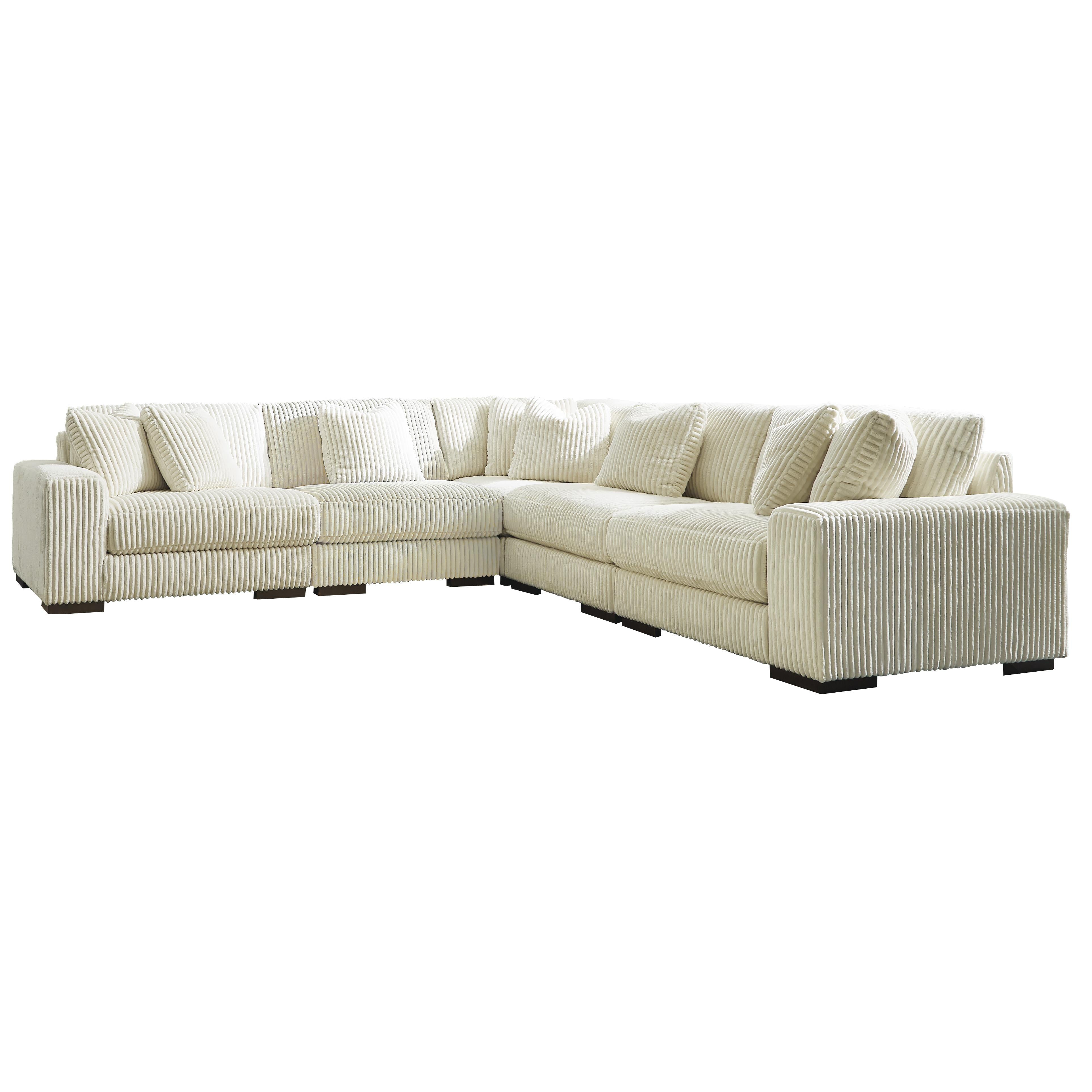  Manufacturer Color_Ivory --  Signature Design by Ashley Lindyn Fabric 5 pc Sectional IMAGE 1