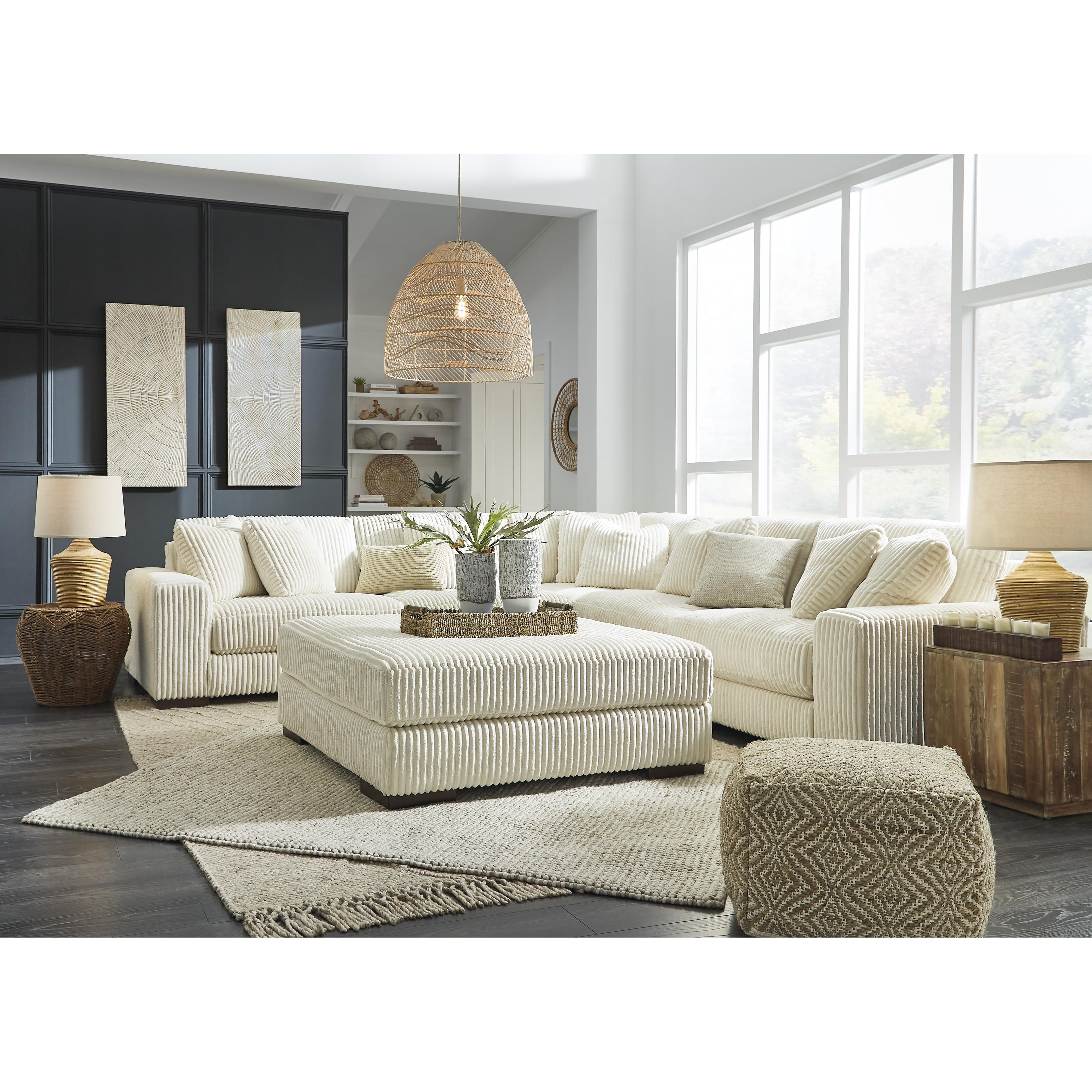  Manufacturer Color_Ivory --  Signature Design by Ashley Lindyn Fabric 5 pc Sectional IMAGE 10