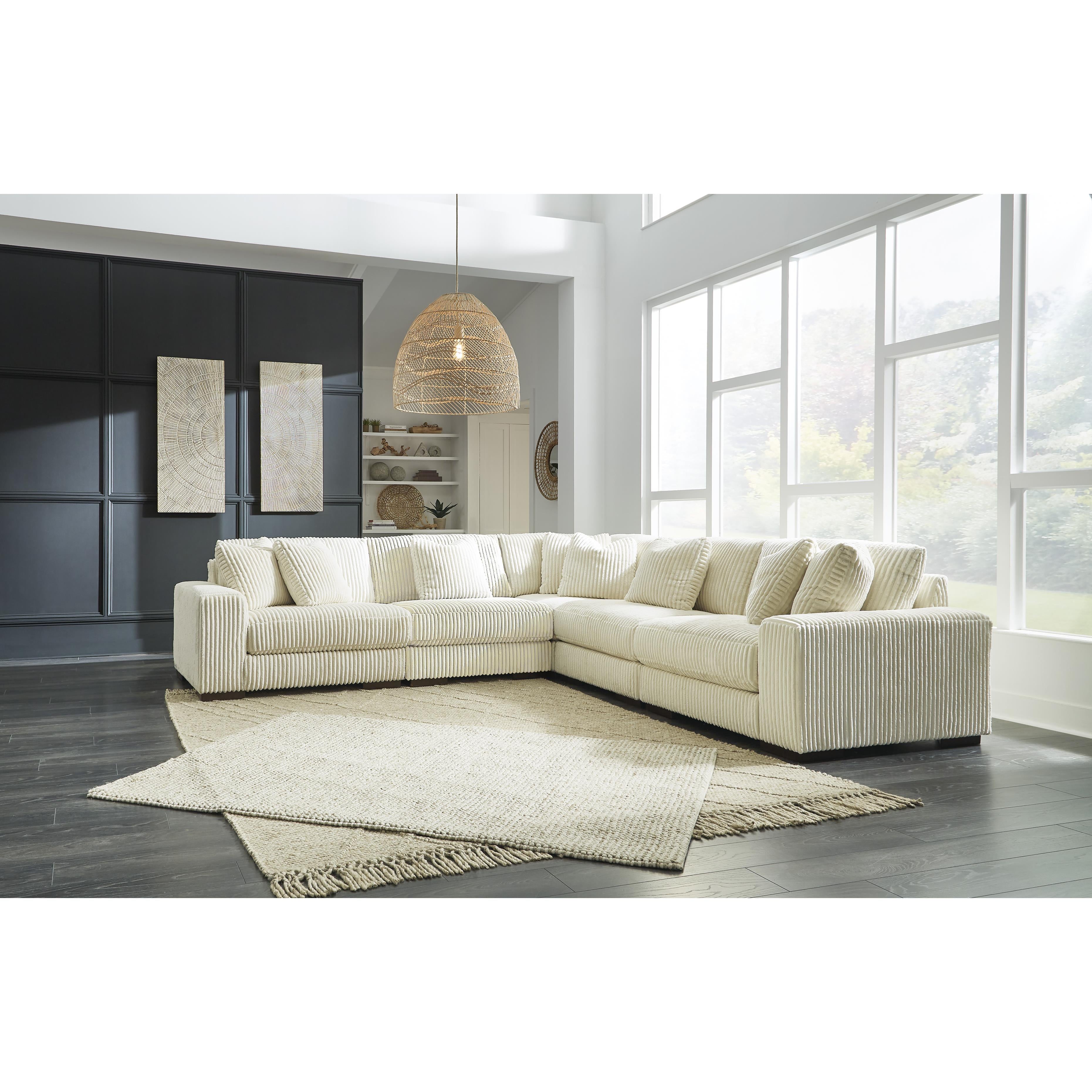  Manufacturer Color_Ivory --  Signature Design by Ashley Lindyn Fabric 5 pc Sectional IMAGE 3