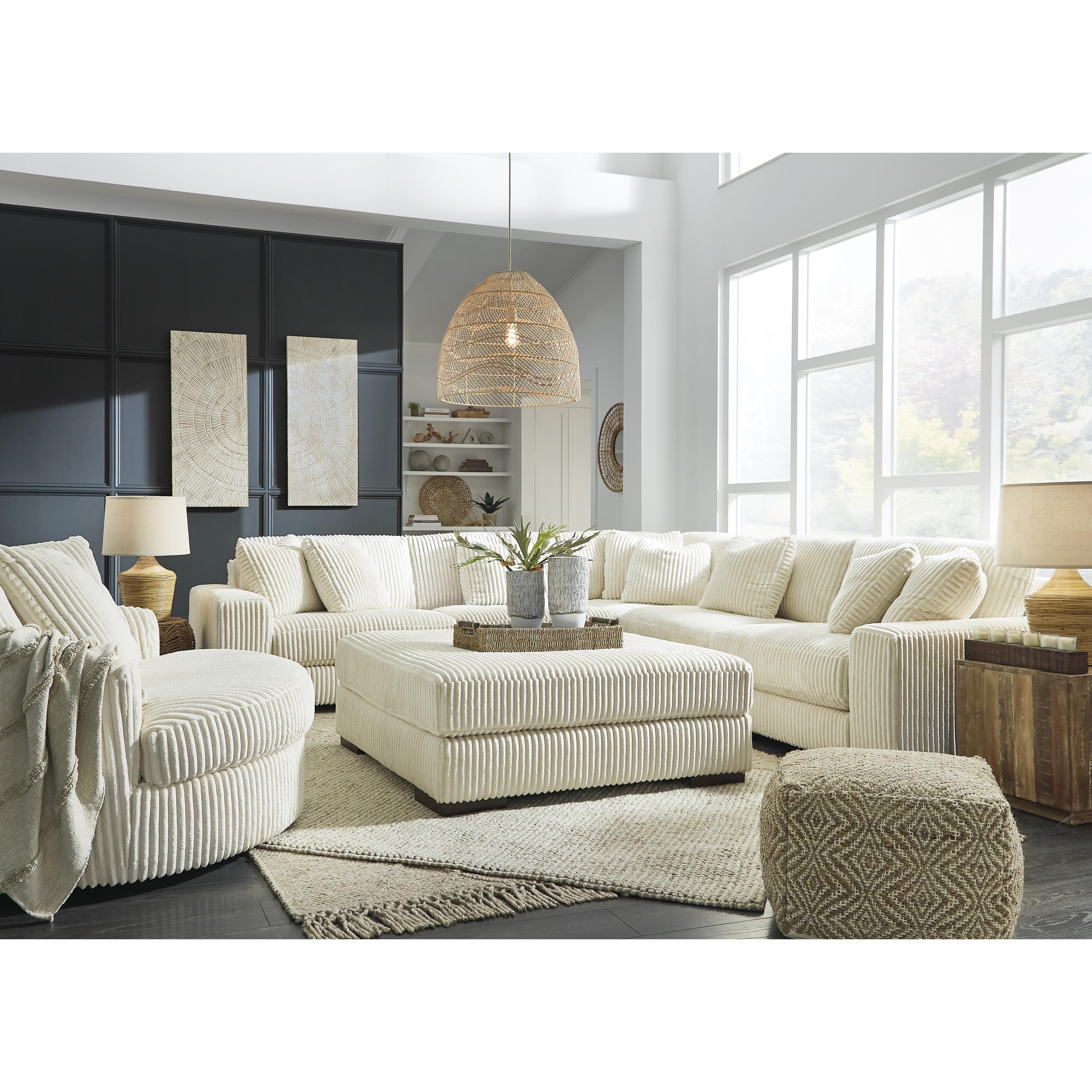  Manufacturer Color_Ivory --  Signature Design by Ashley Lindyn Fabric 5 pc Sectional IMAGE 7