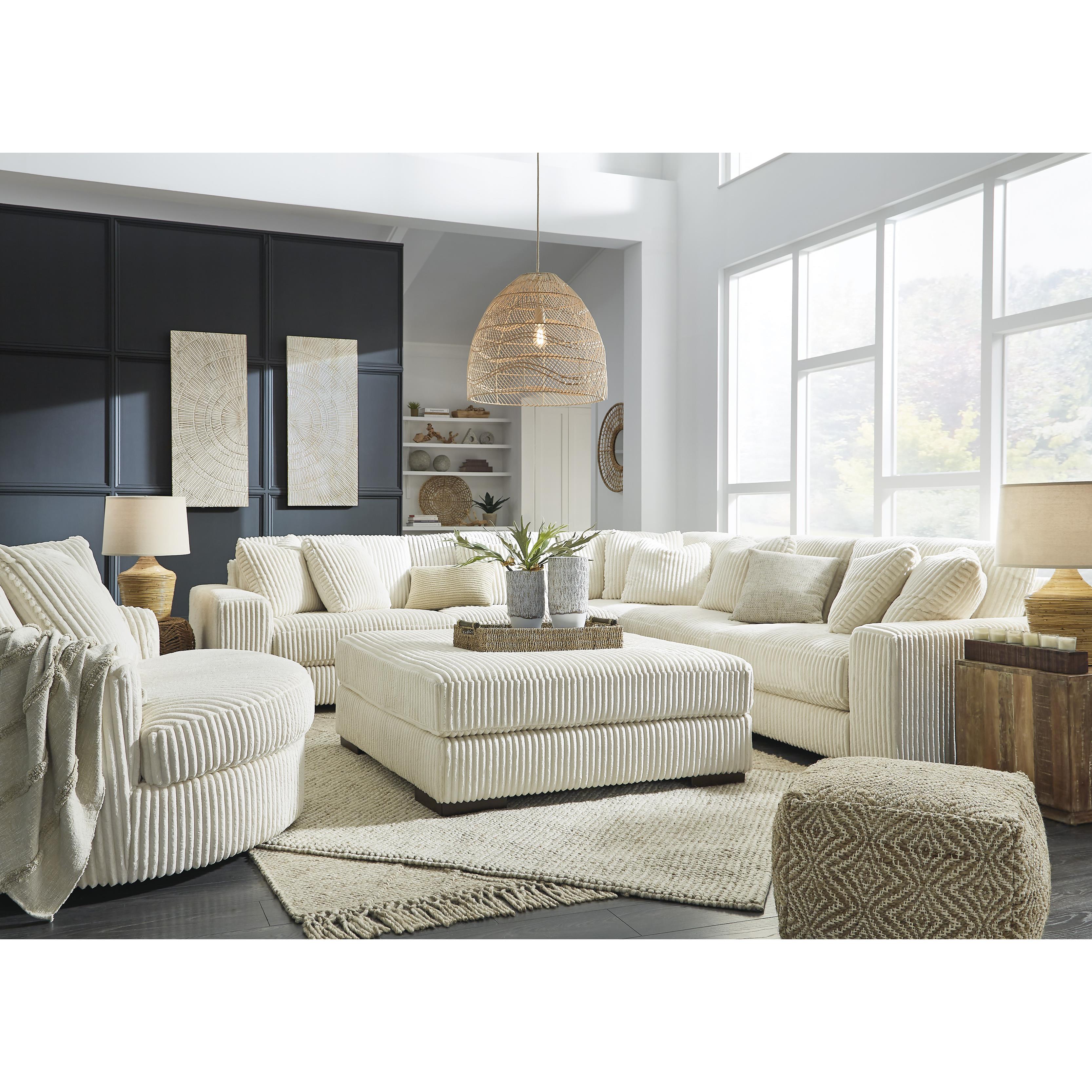  Manufacturer Color_Ivory --  Signature Design by Ashley Lindyn Fabric 5 pc Sectional IMAGE 8